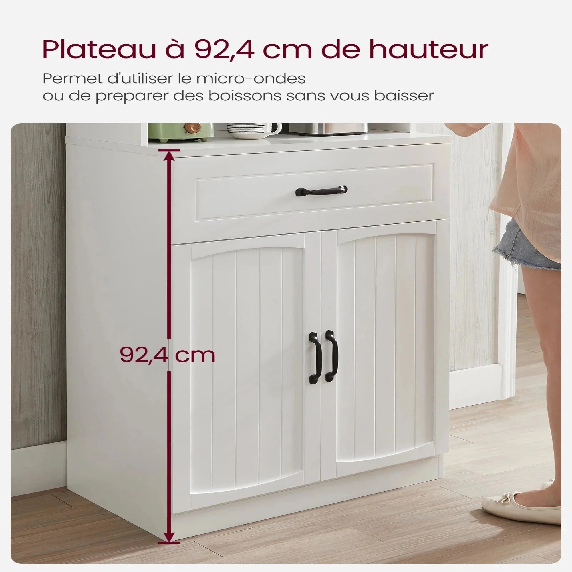 Placard de cuisine avec portes vitrées et tiroir ElleVitals