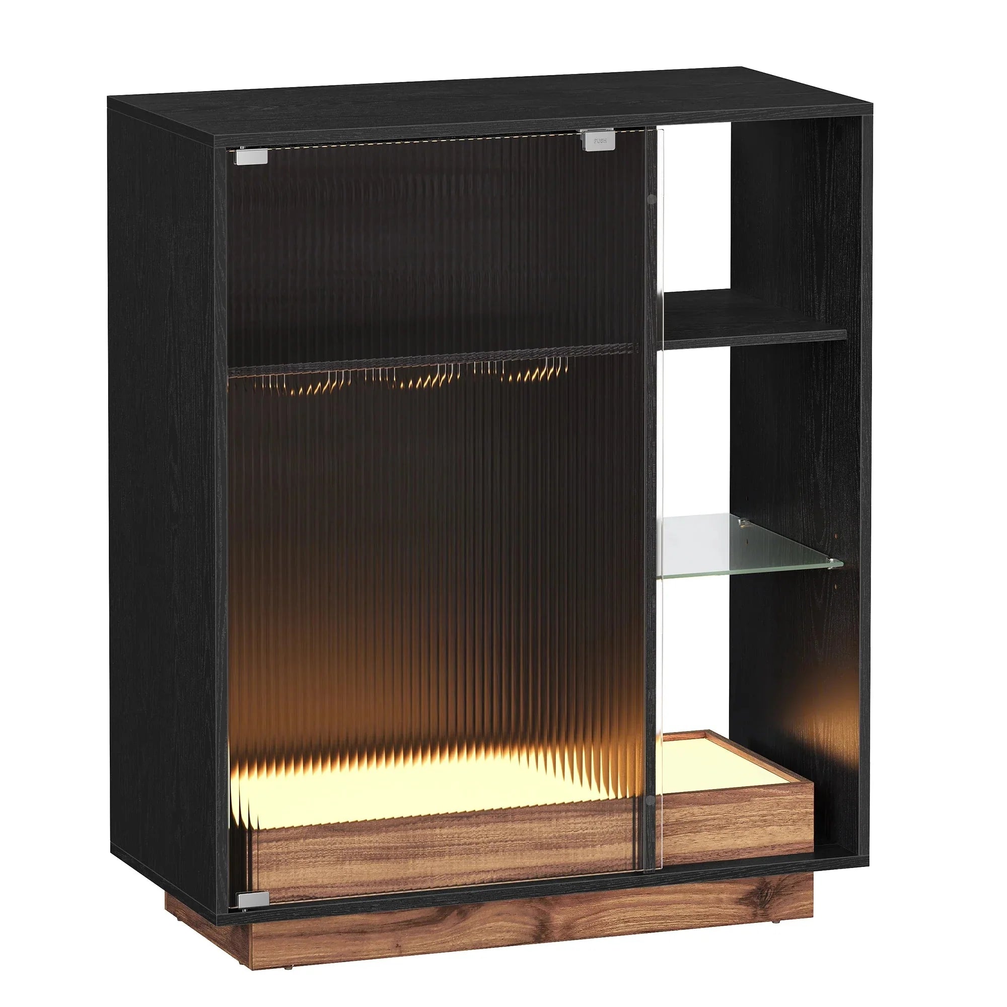 Meuble bar avec LED et porte-verres ElleVitals