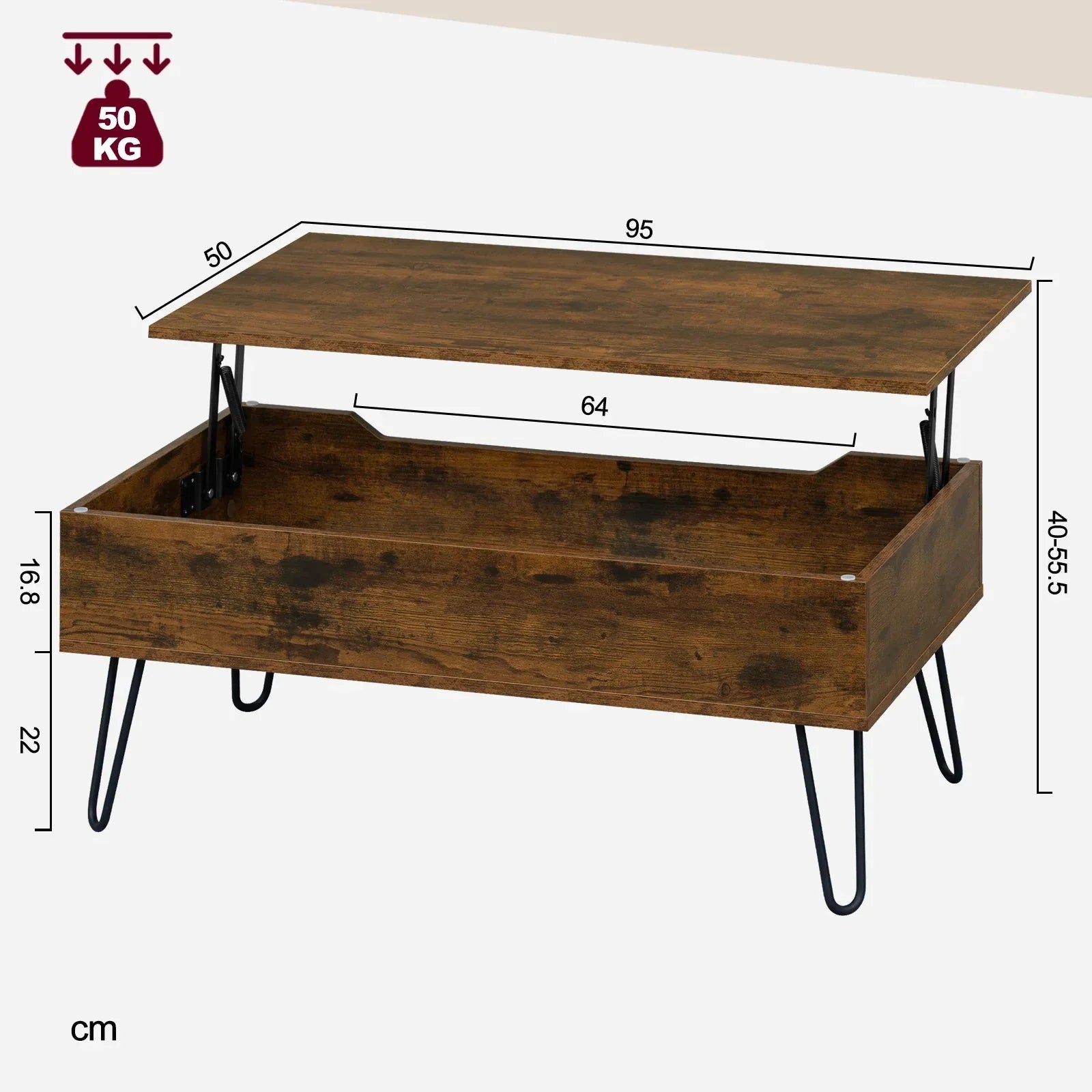 Table basse extensible avec rangement intégré ElleVitals