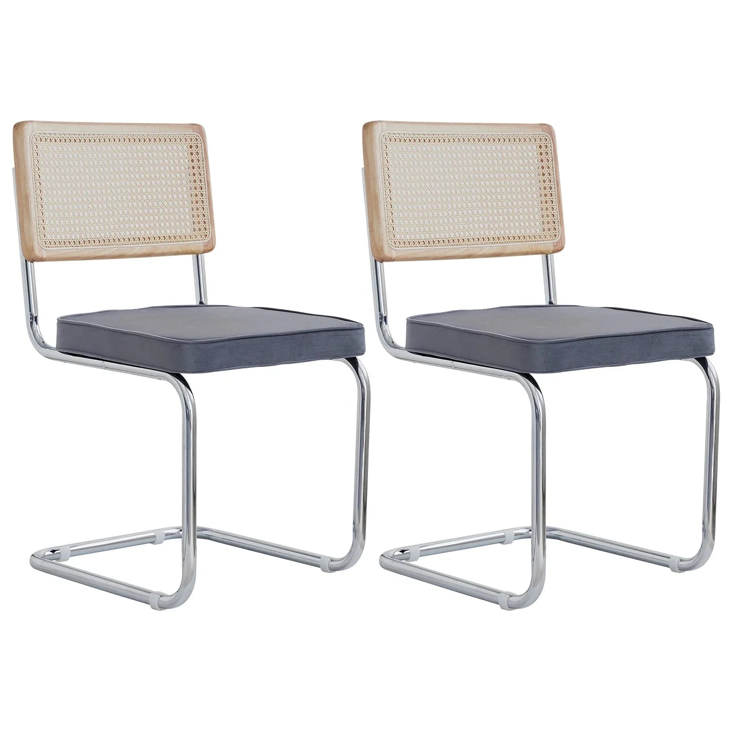 Chaises en rotin et velours ElleVitals