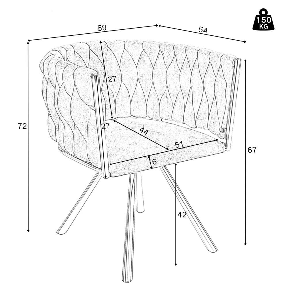 Chaises velours pivotantes design