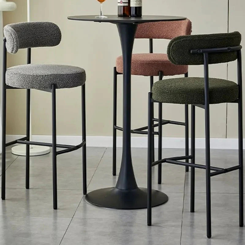 Chaise haute élégante en tissu bouclette ElleVitals