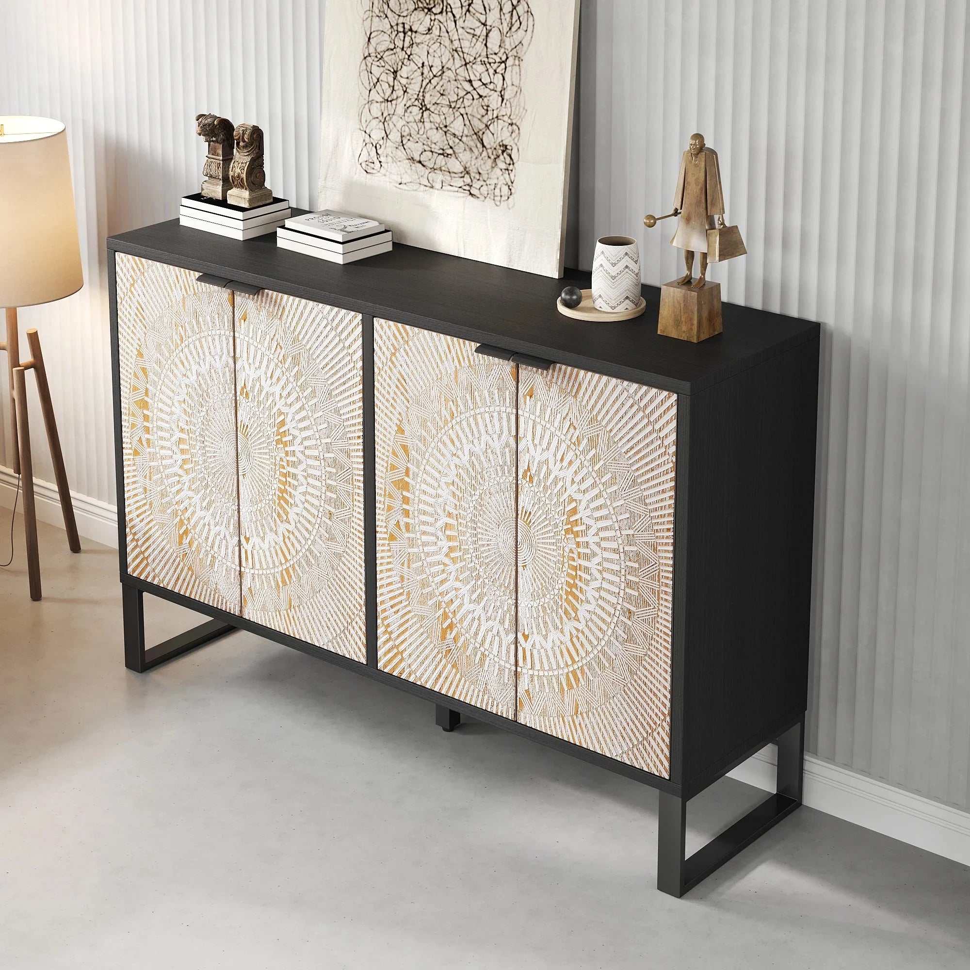 Buffet sculpté avec rangements et pieds réglables ELLE VITALS