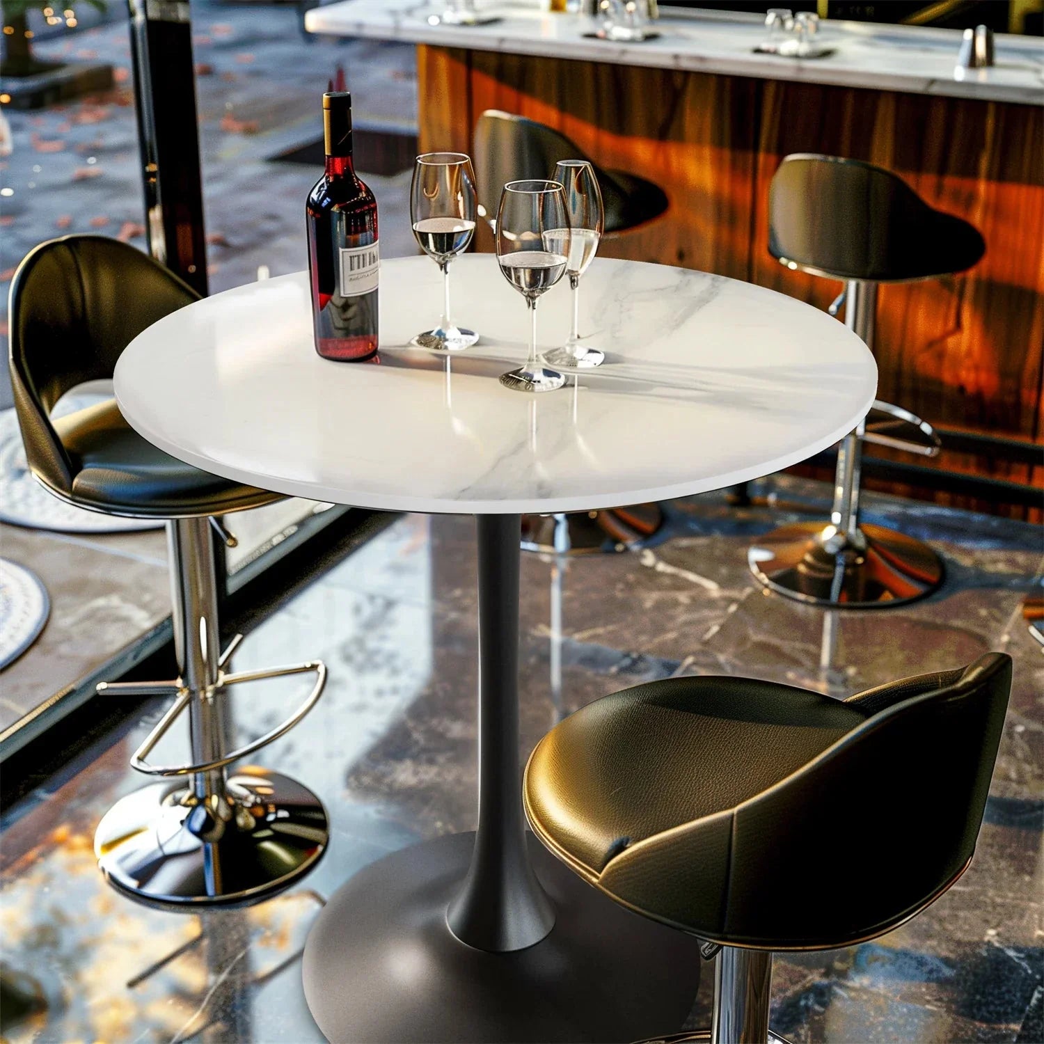 Table ronde en pierre frittée ElleVitals