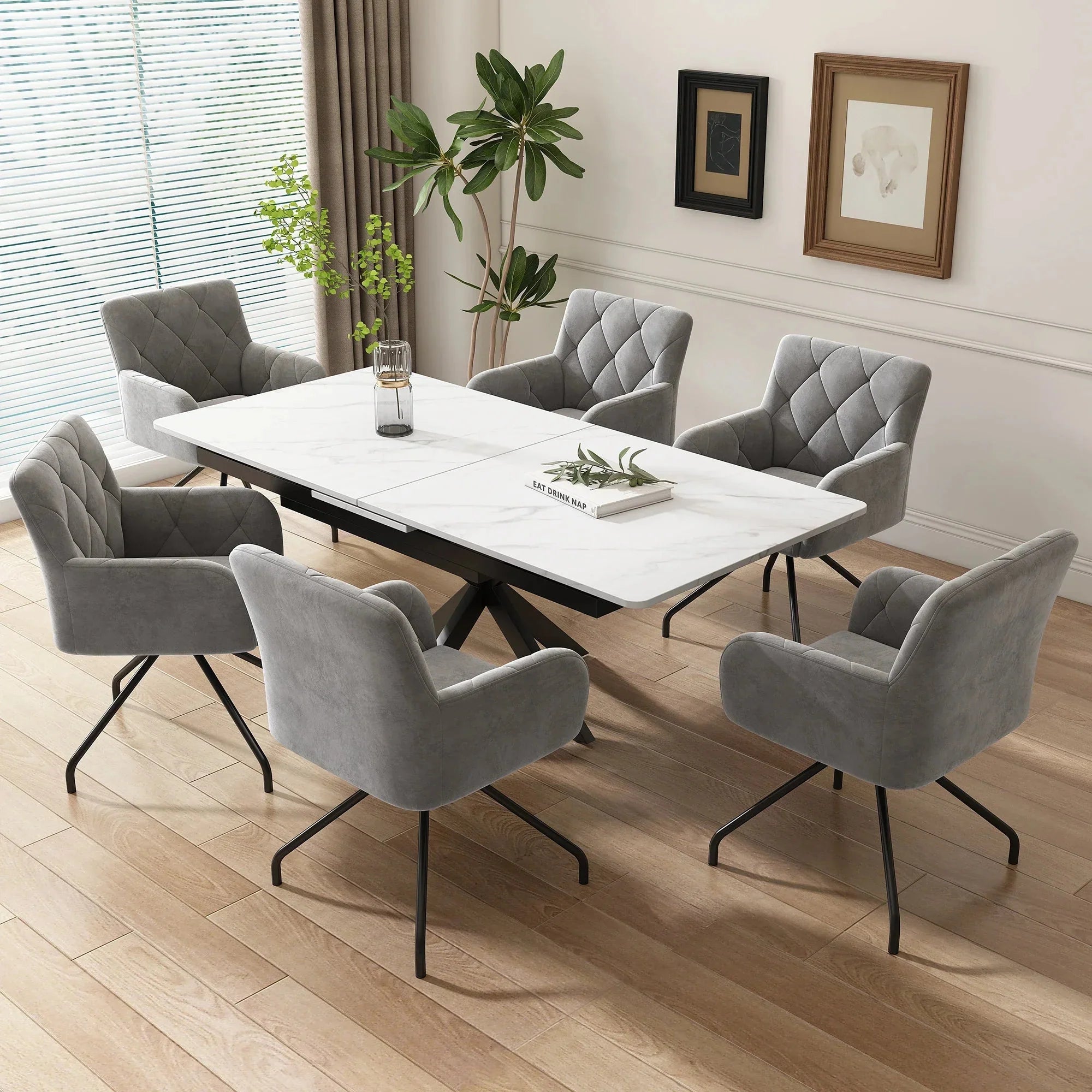 Lot de chaises en velours matelassé ElleVitals