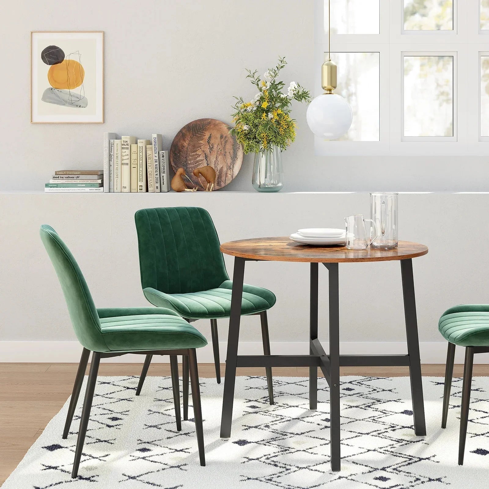 Table ronde industrielle bois et métal ElleVitals