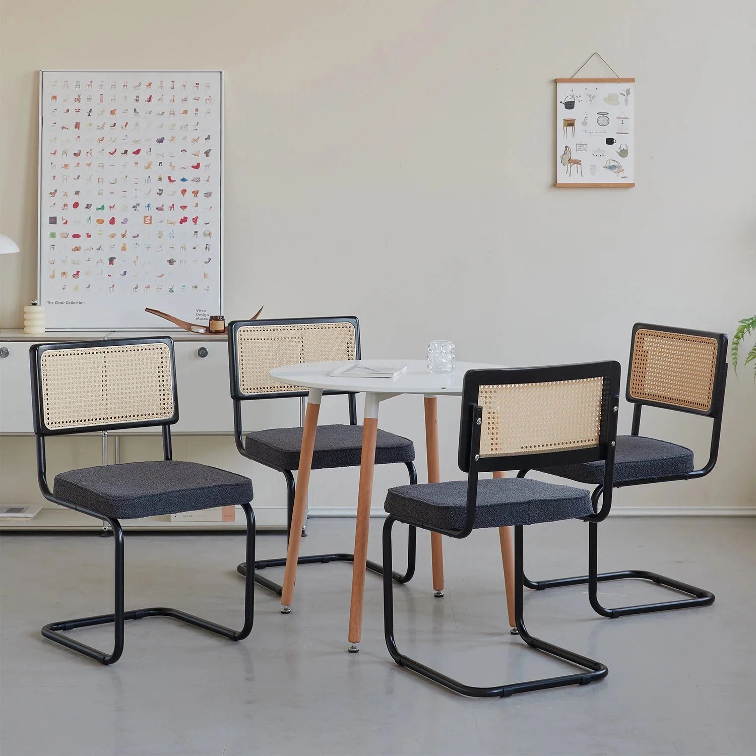 Chaises en rotin et velours ElleVitals