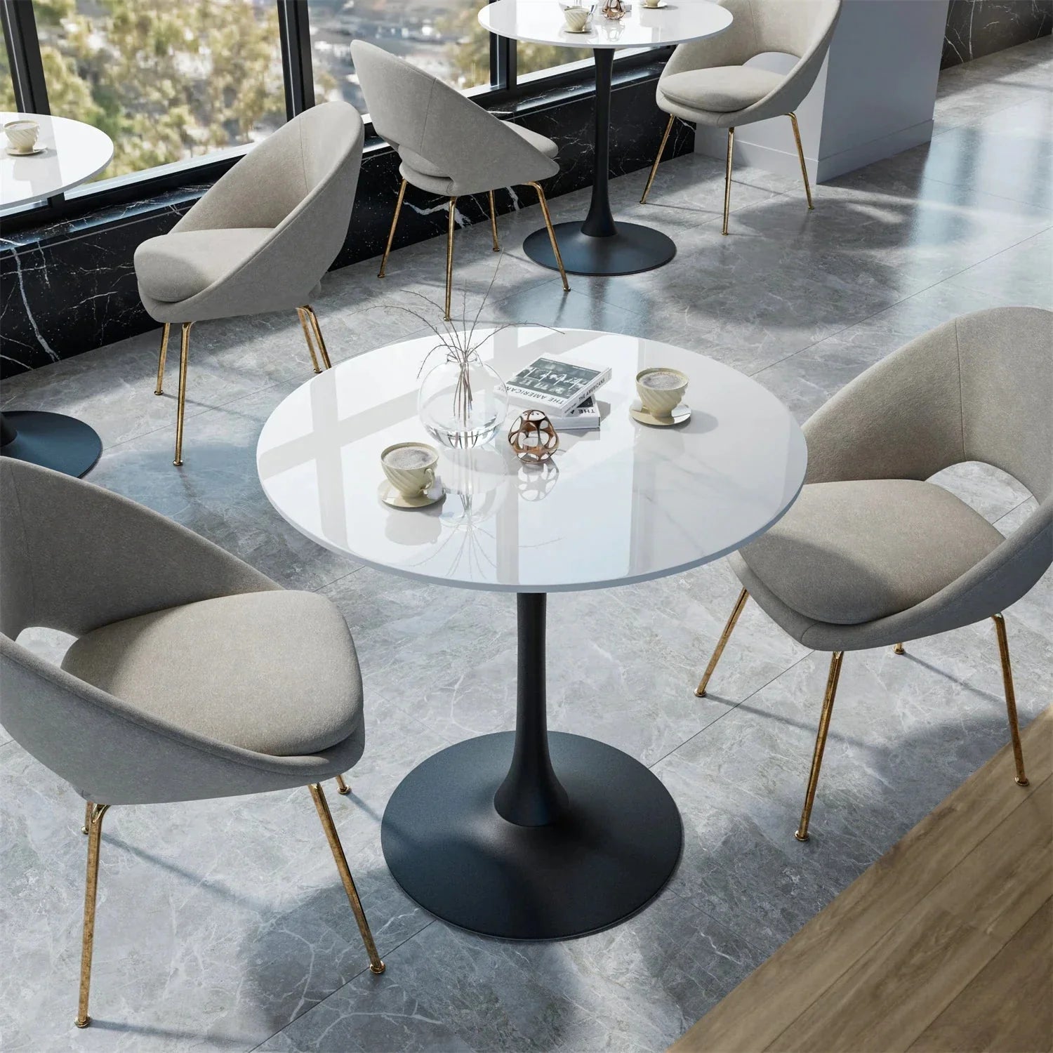 Table ronde en pierre frittée ElleVitals