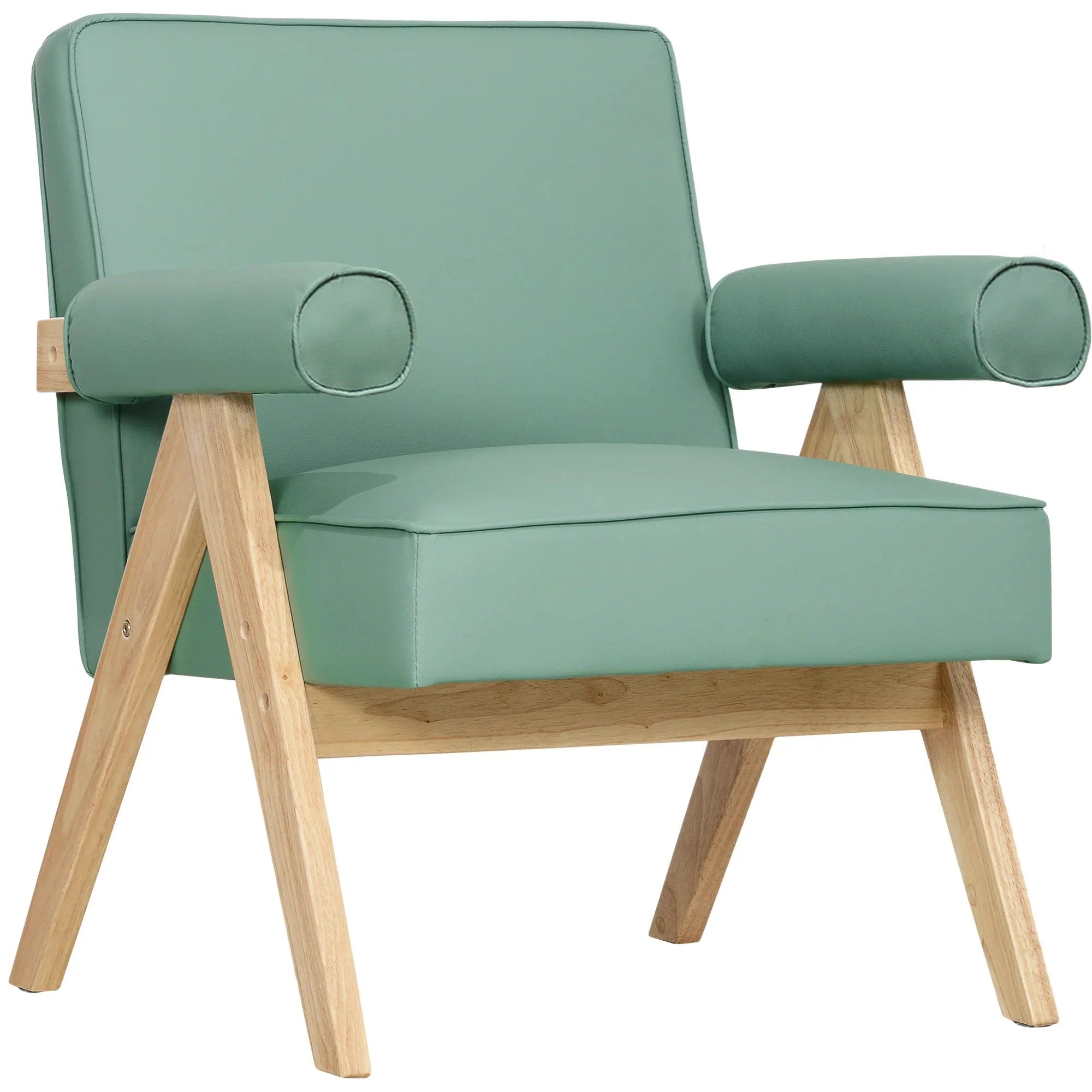 Fauteuil lounge en simili cuir vert ElleVitals