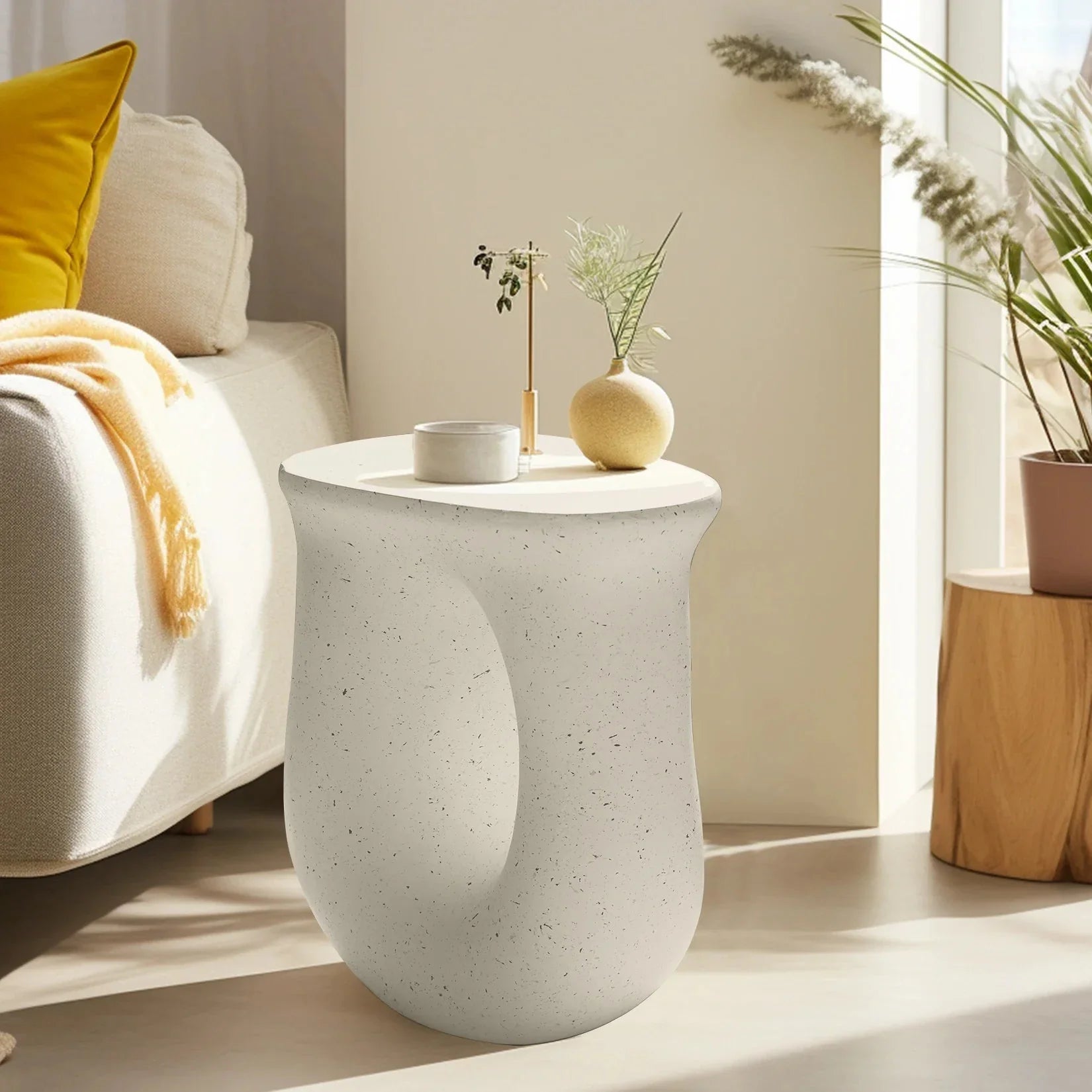 Table U en béton minéral design ElleVitals