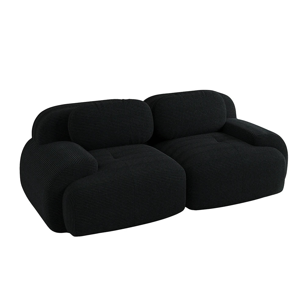 Canapé modulable design en tissu côtelé