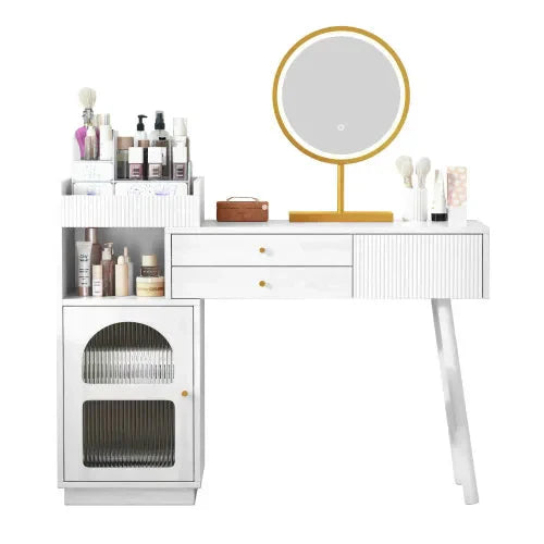 Coiffeuse Prismora avec miroir LED ElleVitals
