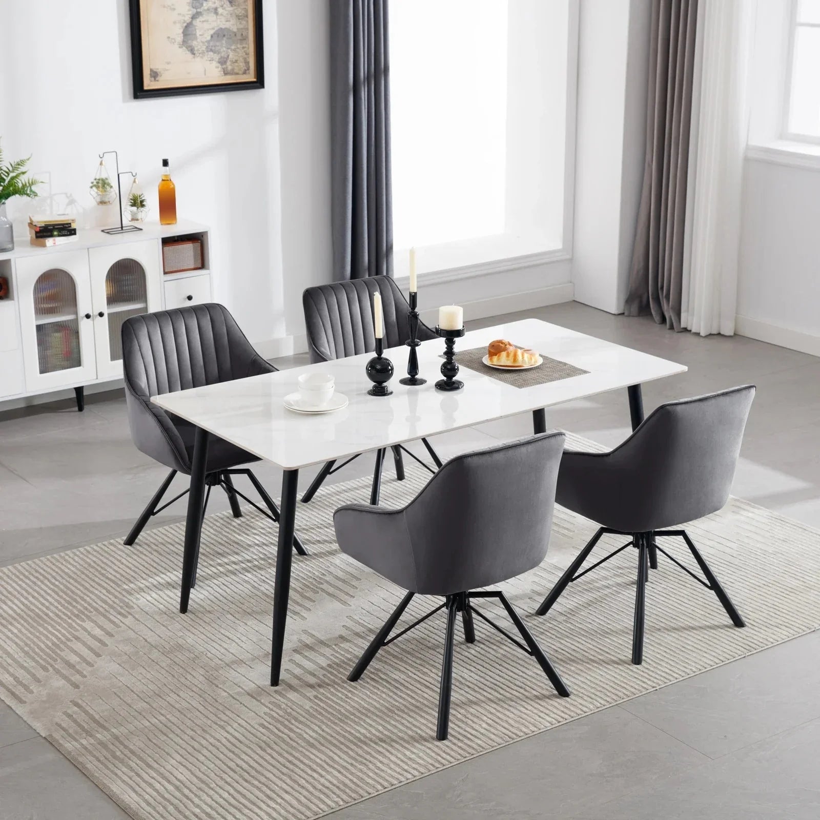 Lot de chaises pivotantes en velours ElleVitals