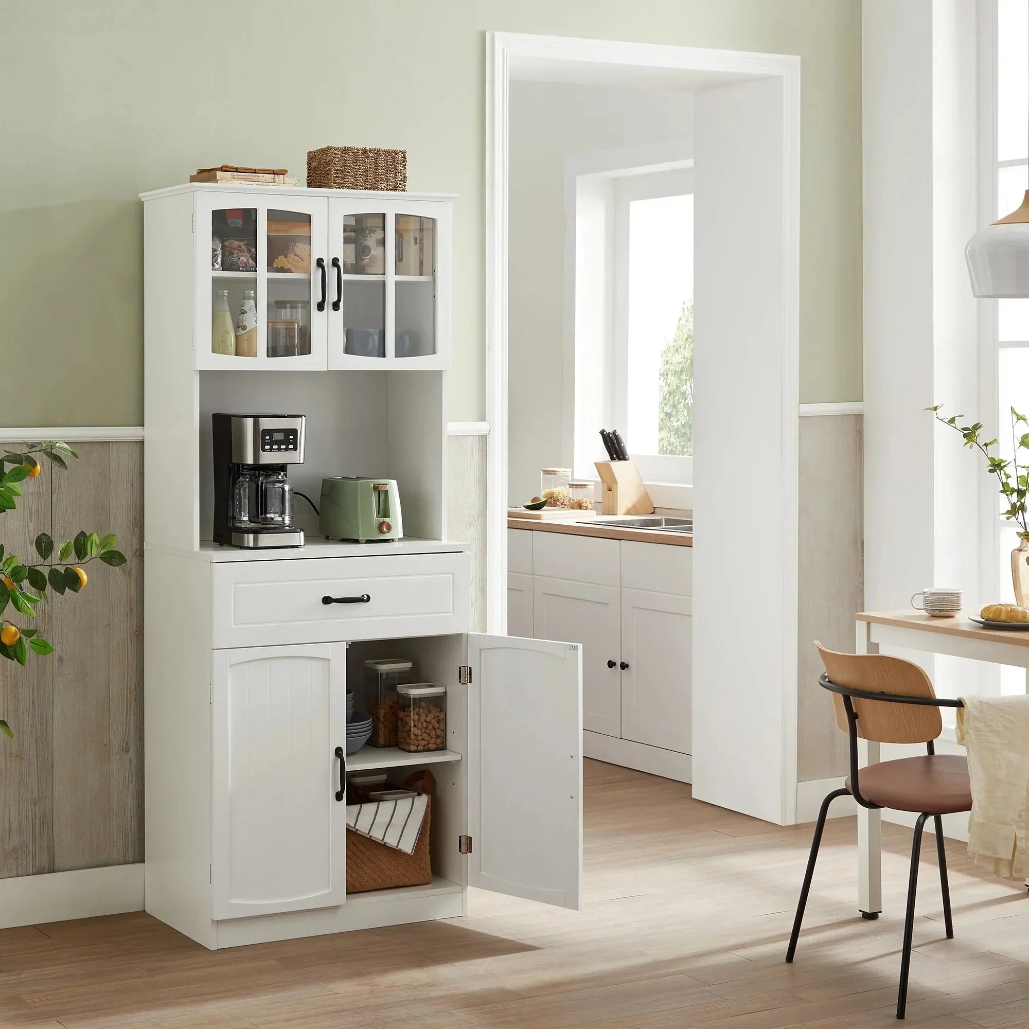 Placard de cuisine avec portes vitrées et tiroir ElleVitals