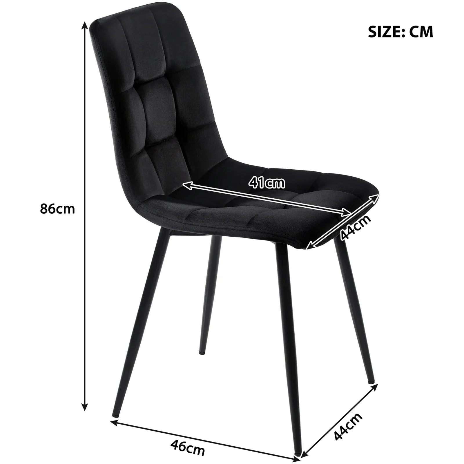 Lot de chaises en velours et métal ElleVitals
