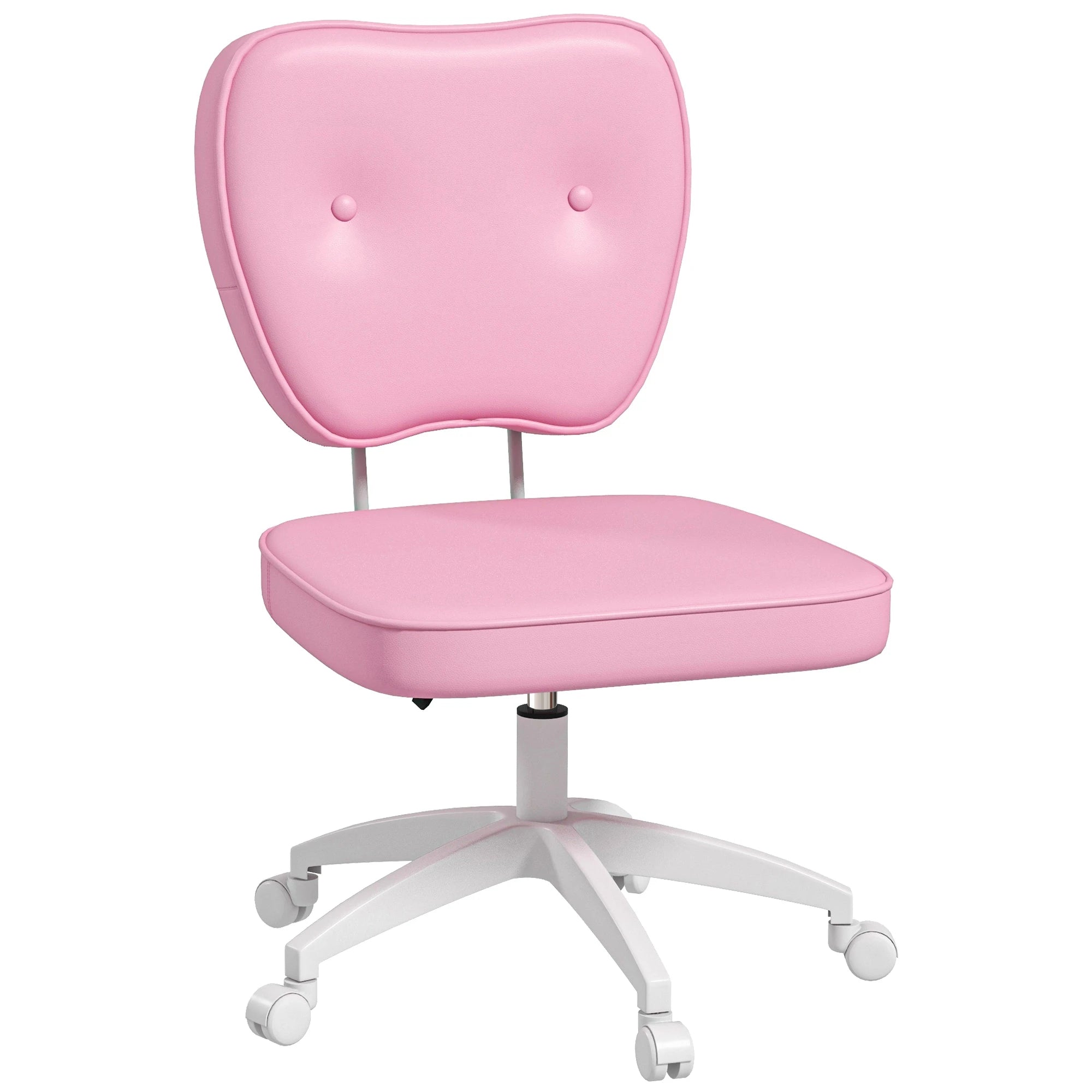 Chaise de bureau rose sans accoudoirs réglable