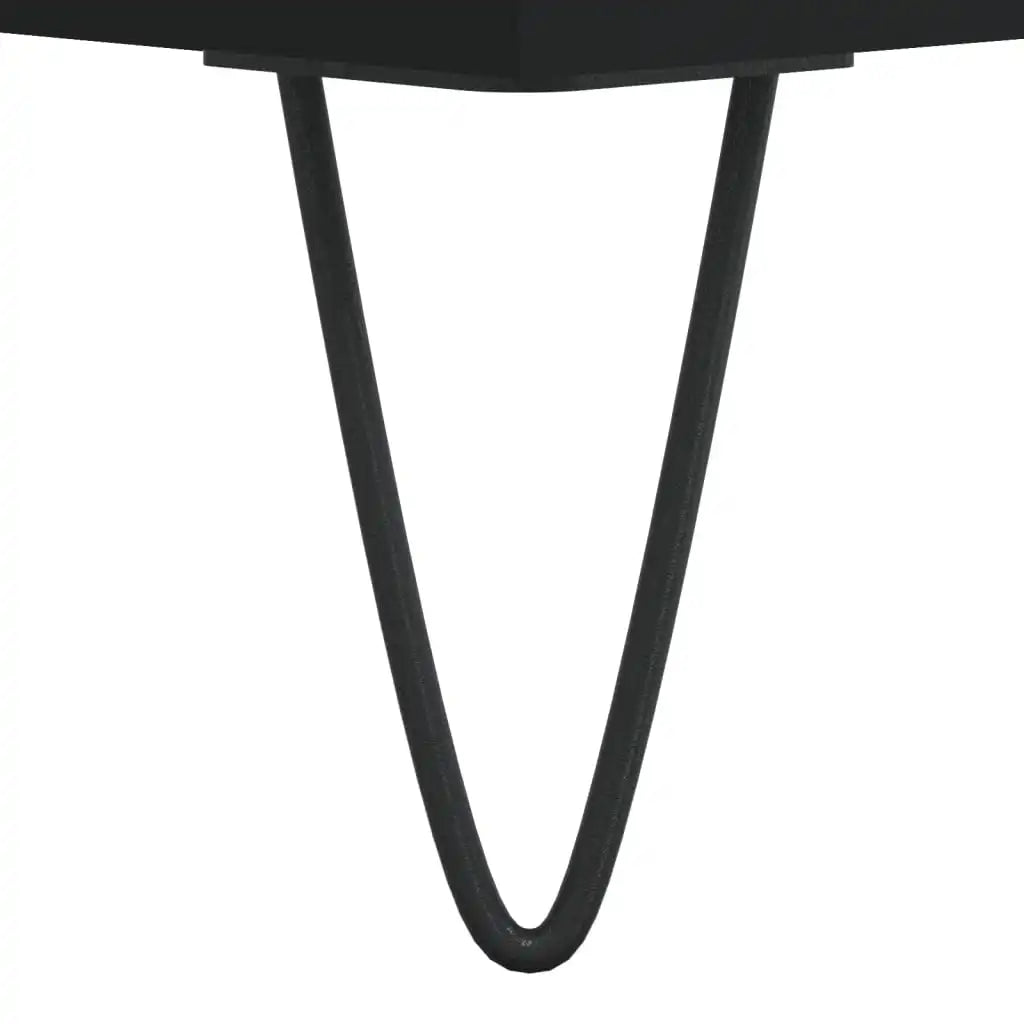Meuble vinyle noir avec pieds métal
