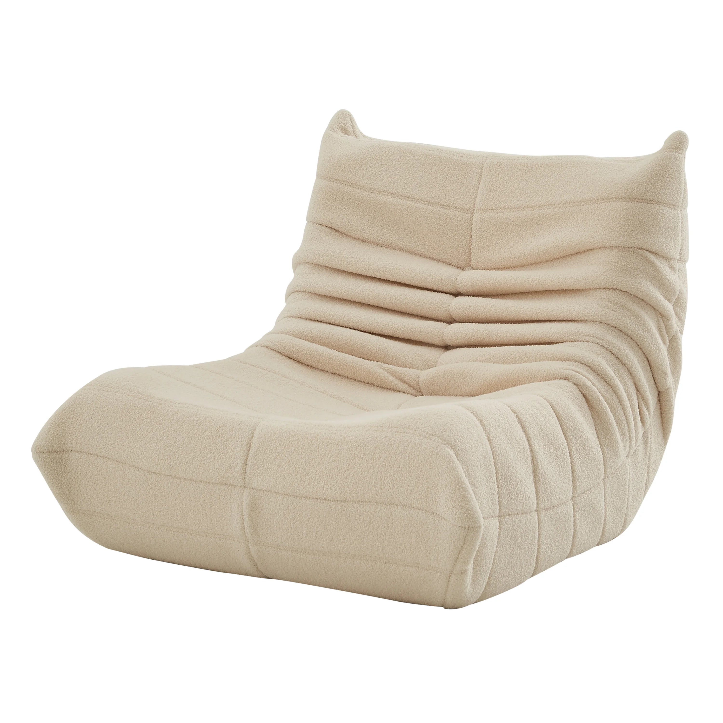 Niedriger Sessel aus Bouclette-Samt
