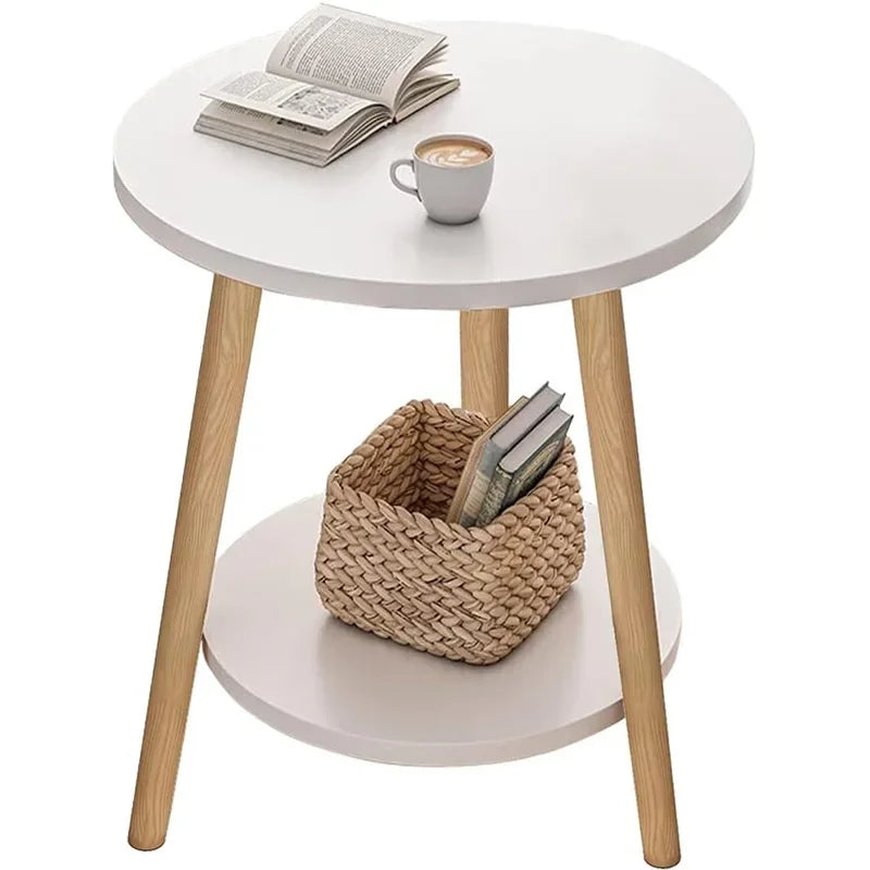 Table d’appoint ronde à deux niveaux