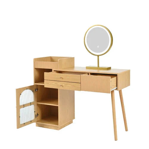 Coiffeuse Prismia avec miroir LED et rangements ElleVitals