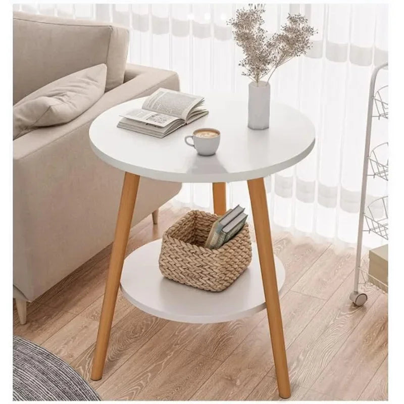 Table d’appoint ronde à deux niveaux