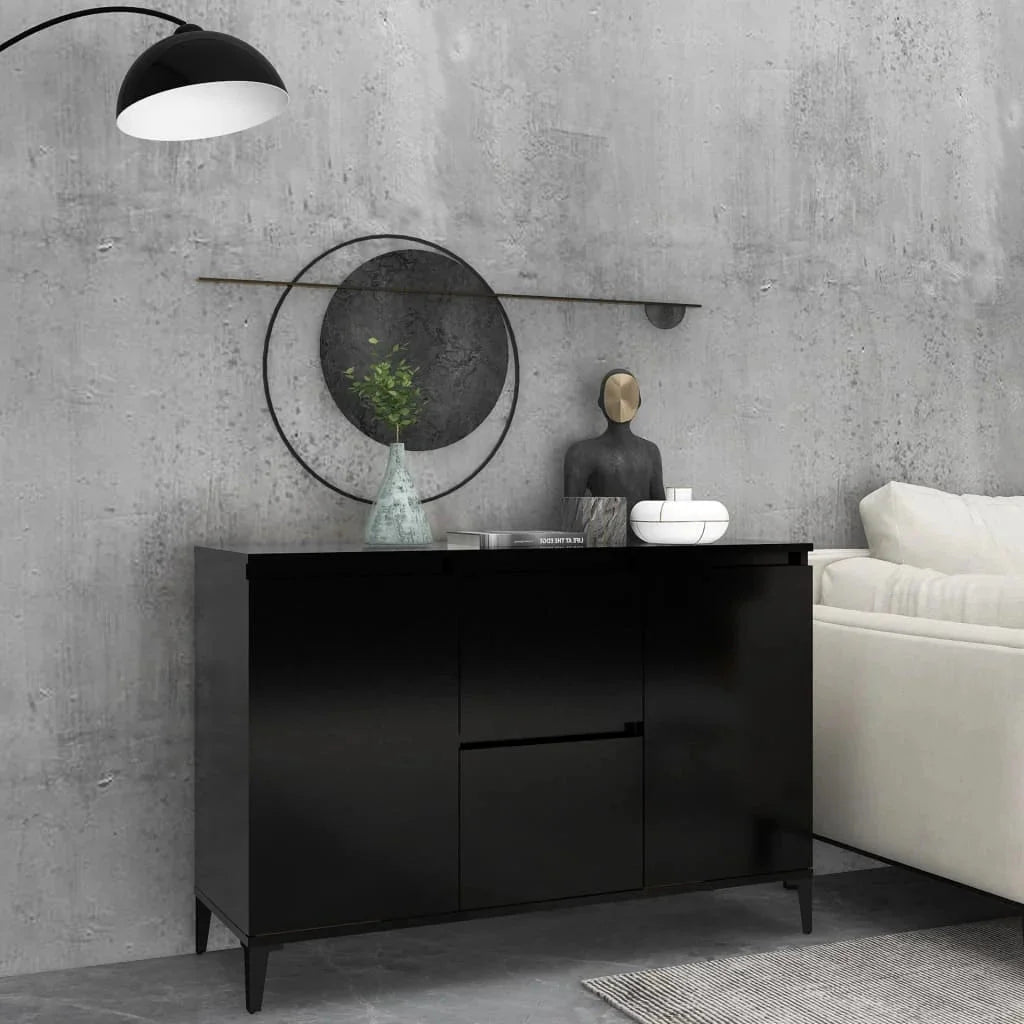 Buffet noir design avec rangements ELLE VITALS