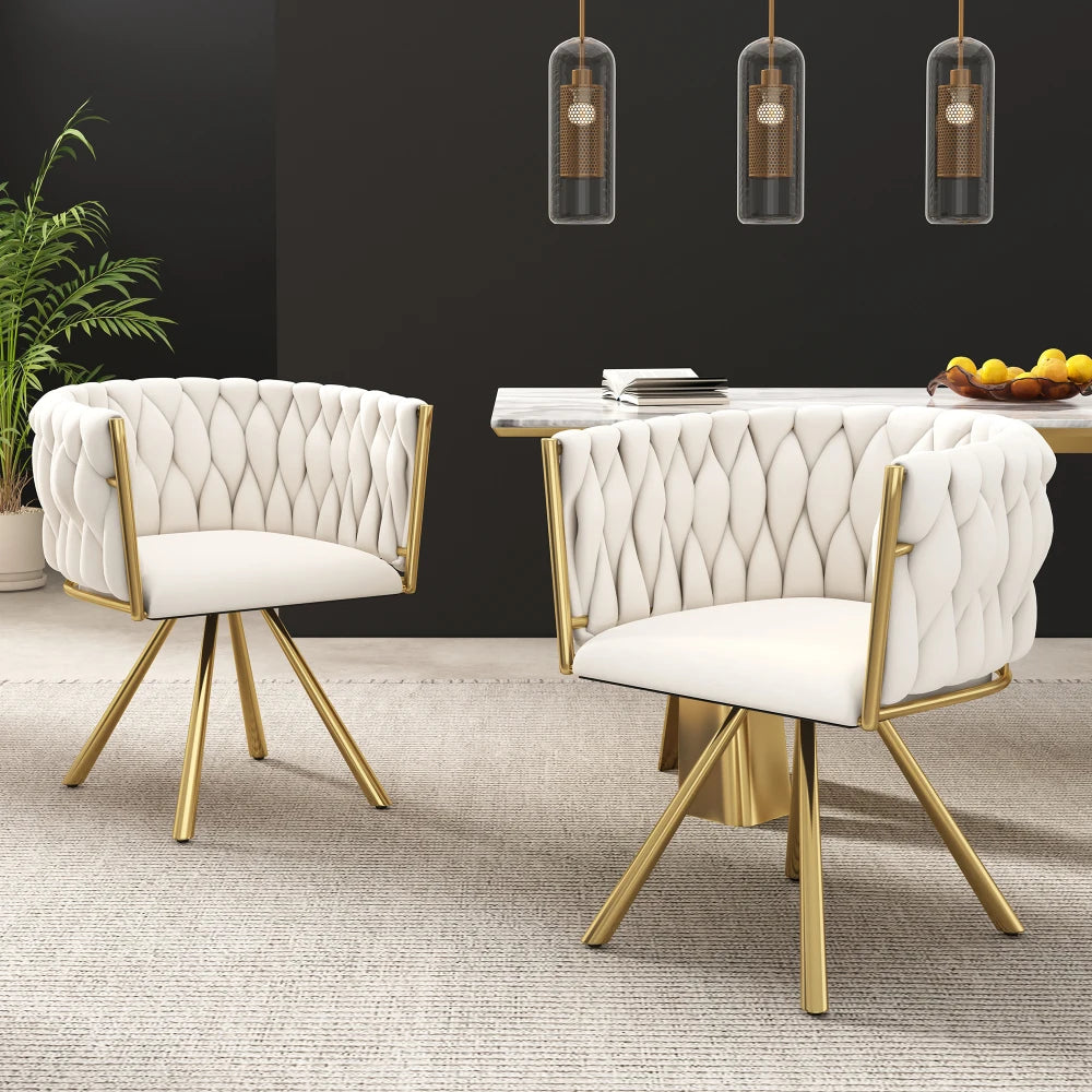 Chaises velours pivotantes design
