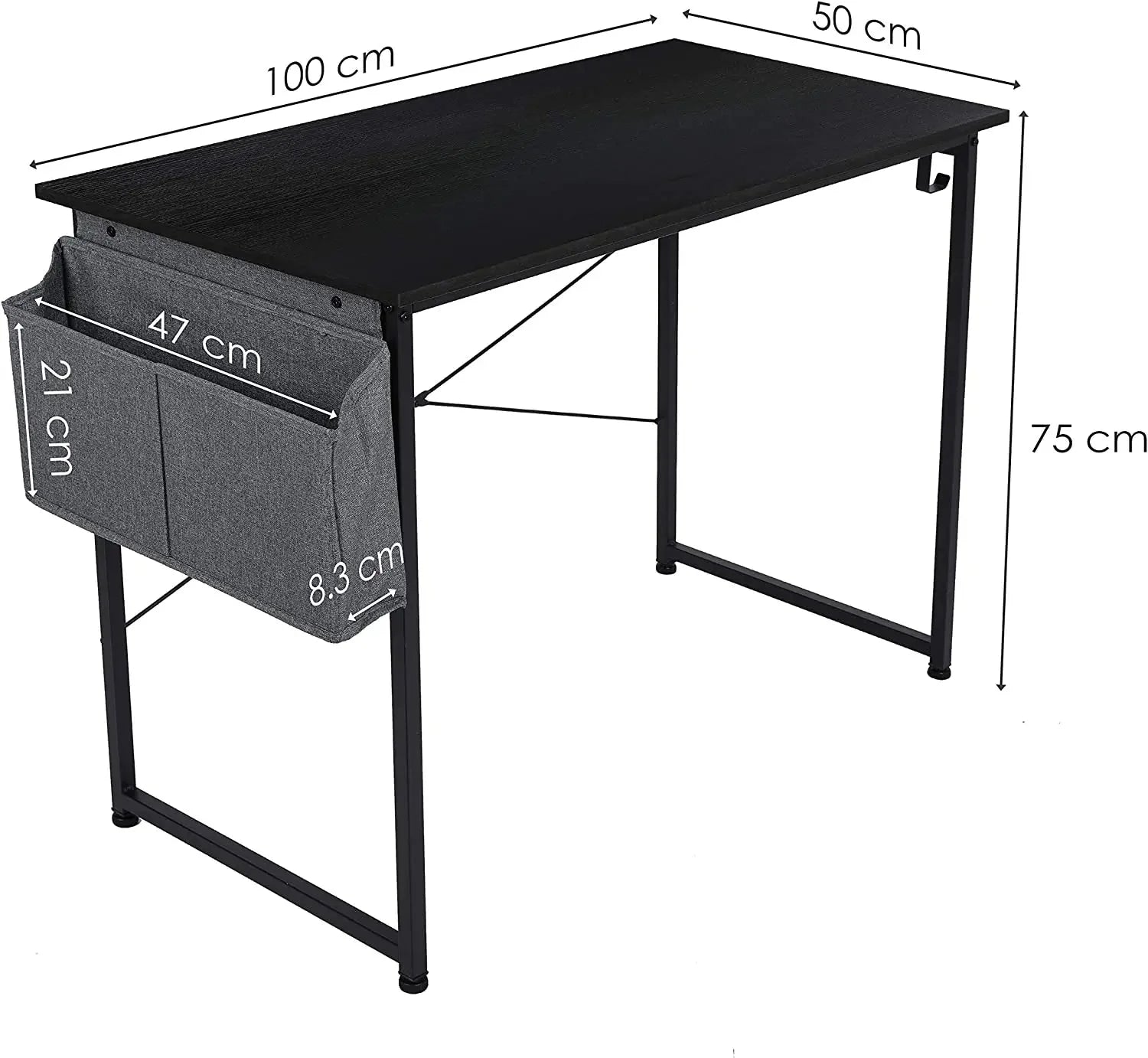 Bureau compact bois et métal ElleVitals