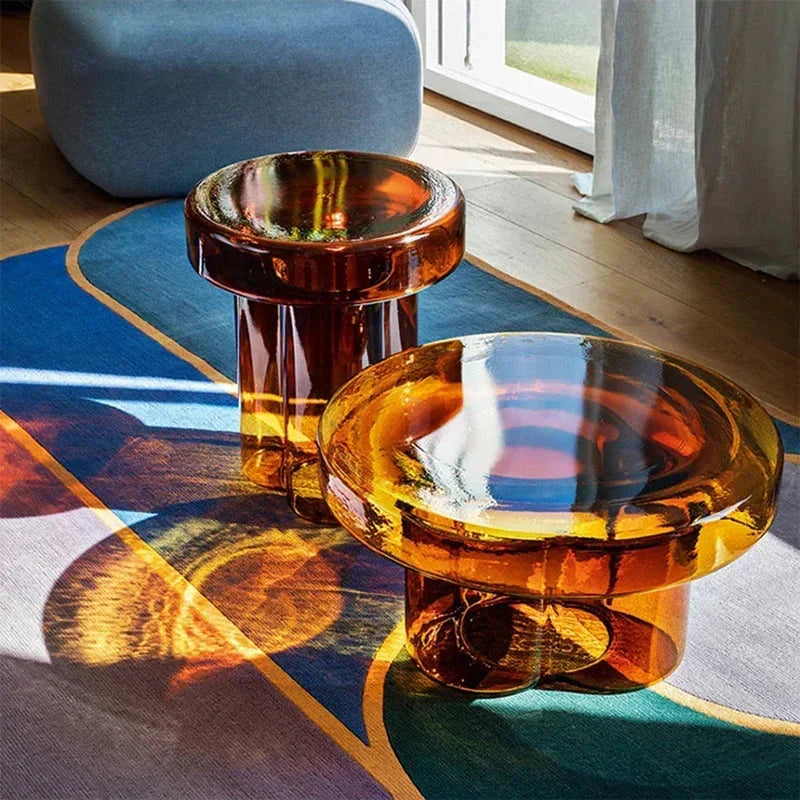 Table basse en verre soufflé organique