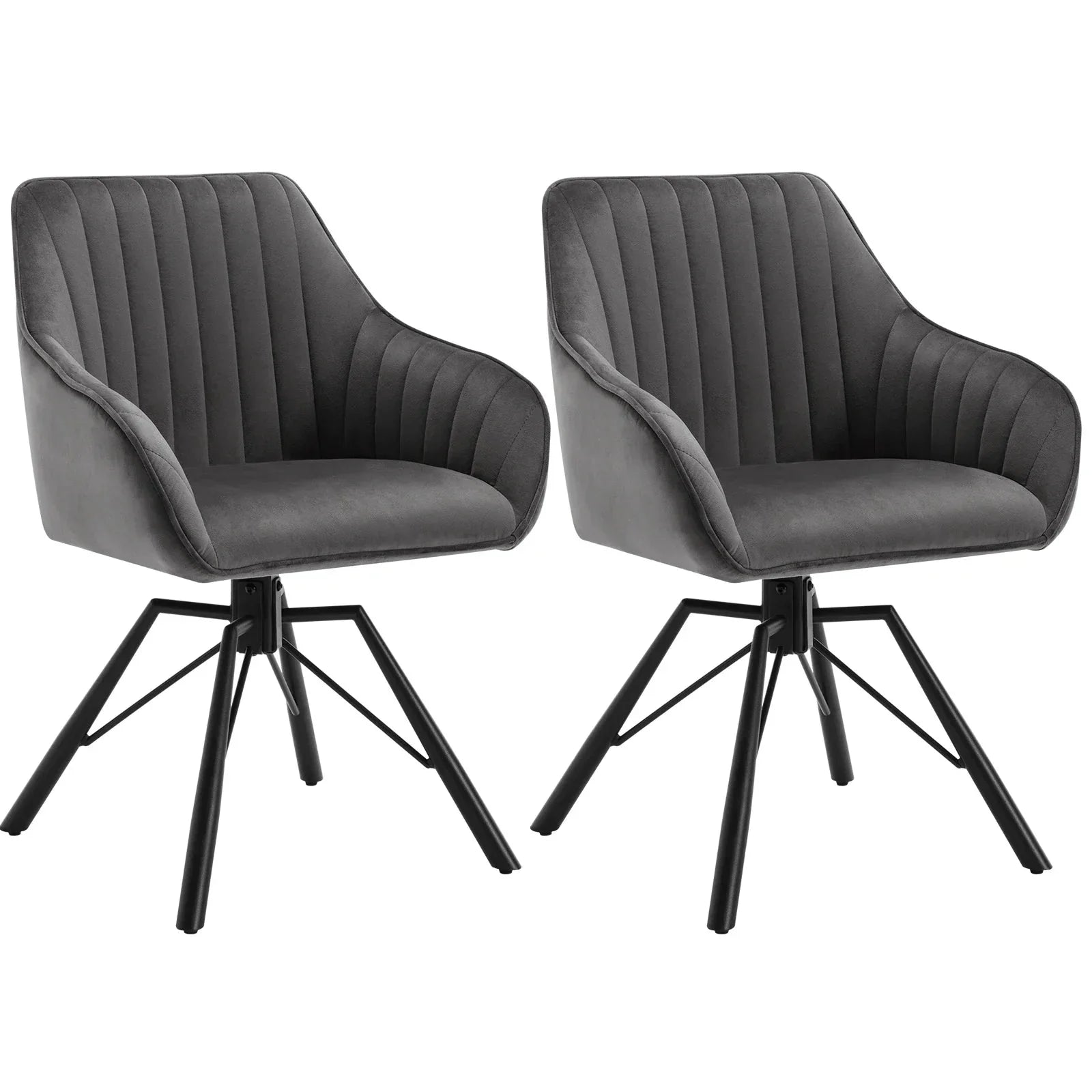 Lot de chaises pivotantes en velours ElleVitals