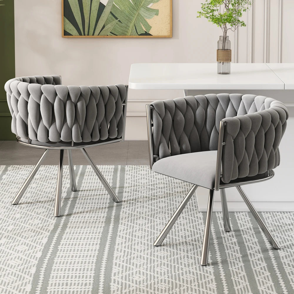 Chaises velours pivotantes design