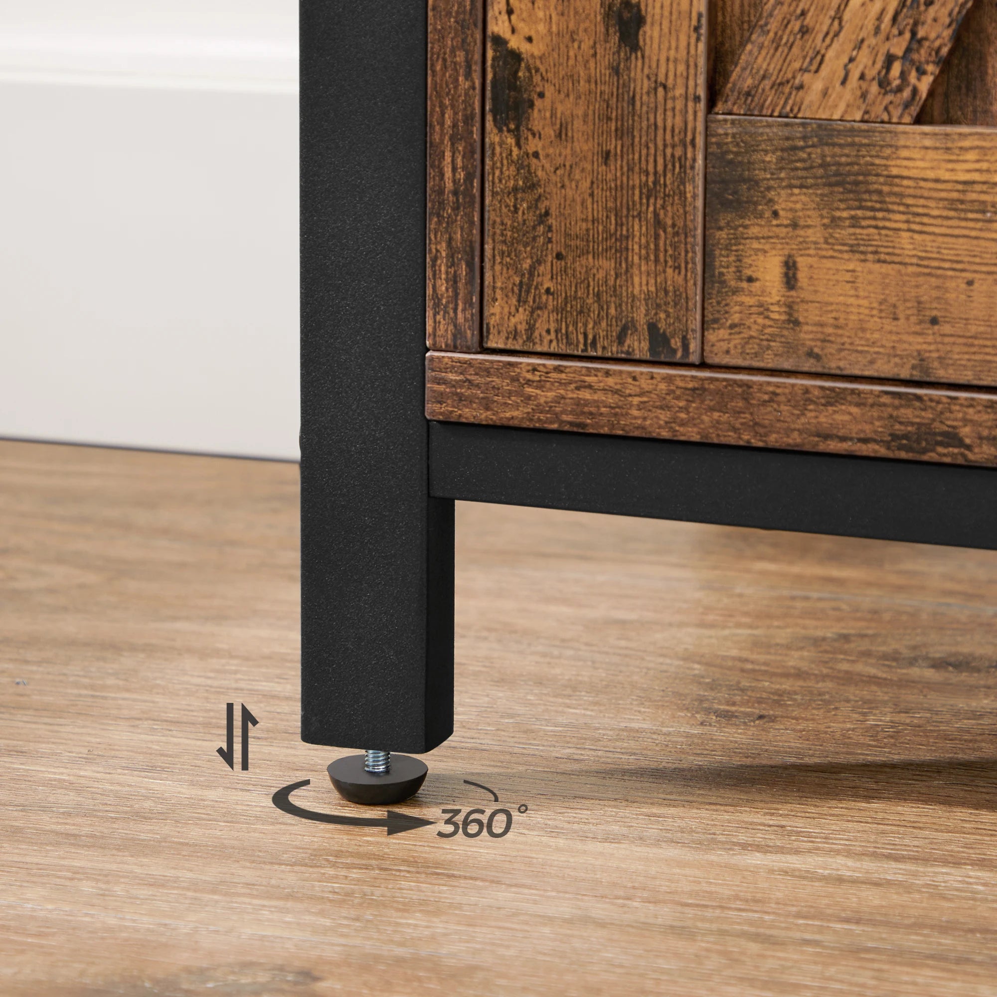 Buffet industriel avec portes façon grange