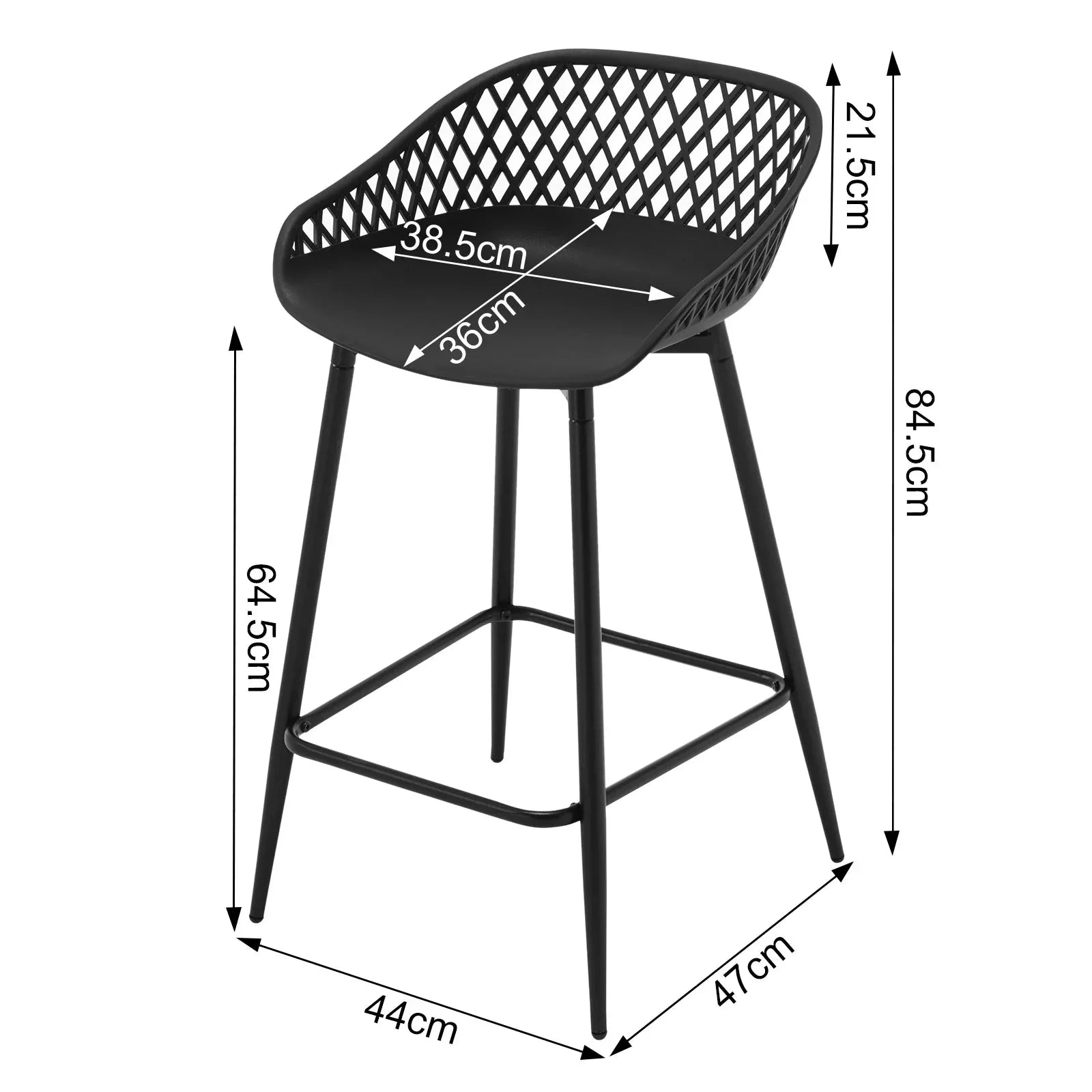 Tabourets hauts design avec dossier ajouré ElleVitals