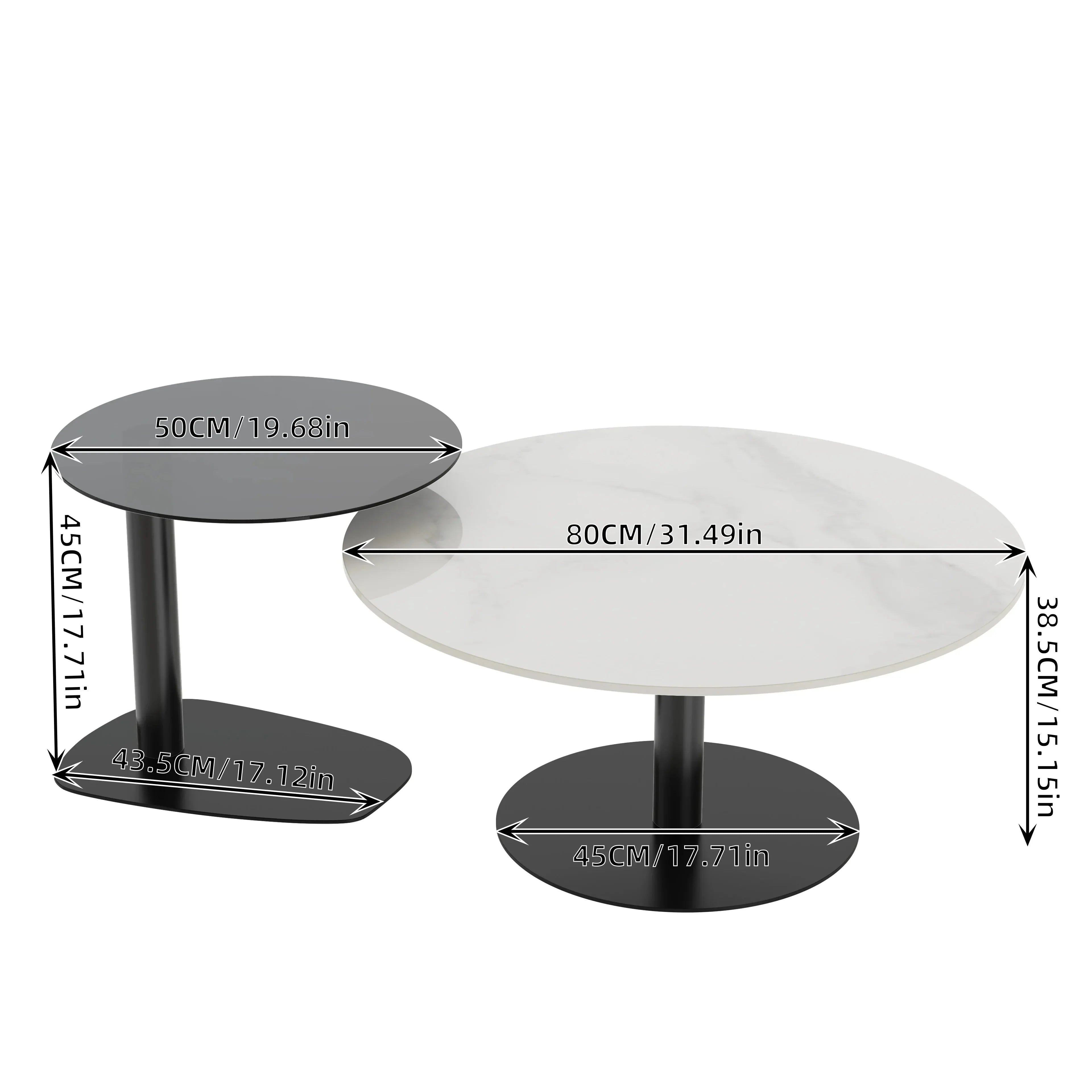 Tables basses rondes verre trempé ElleVitals
