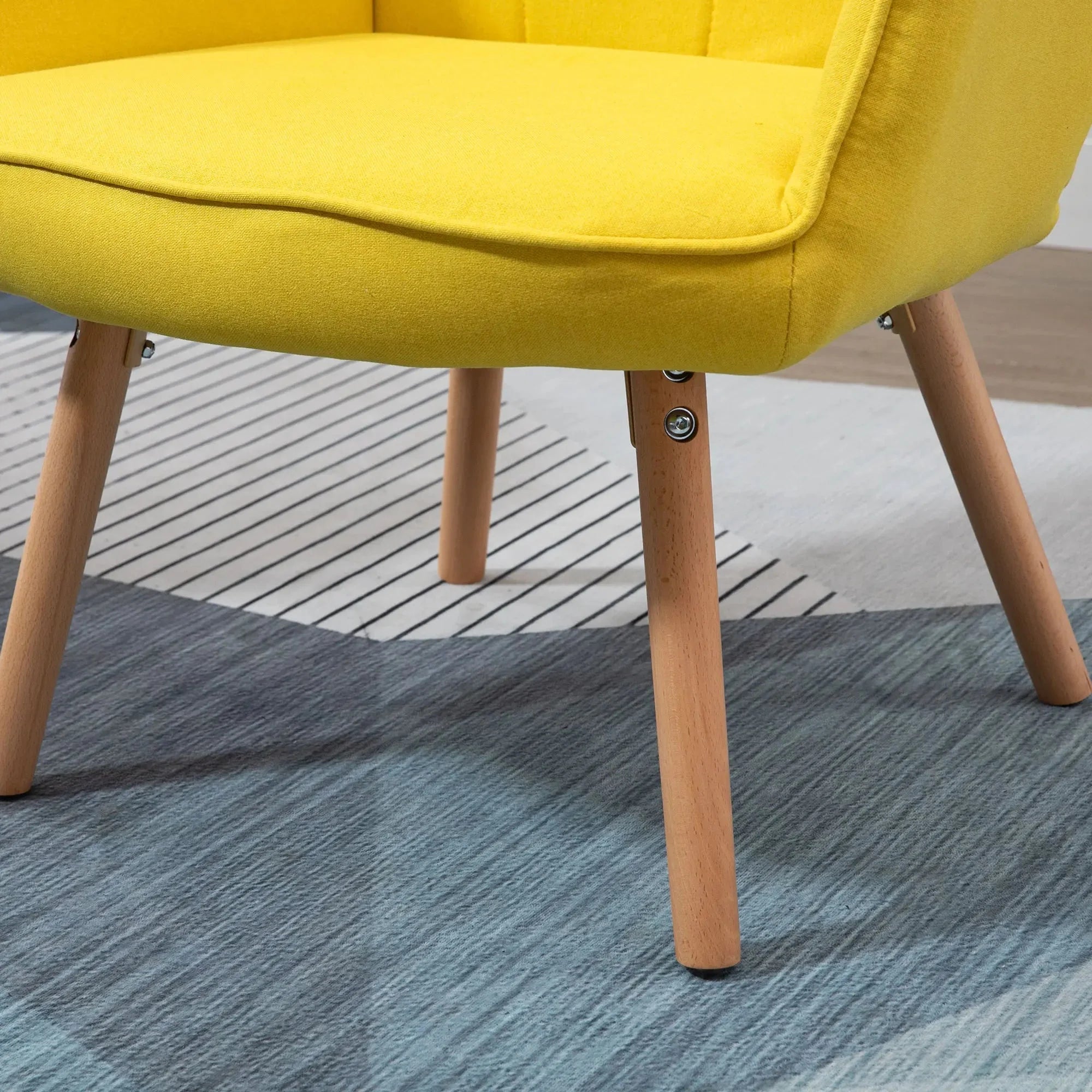 Fauteuil lounge jaune dossier haut ElleVitals