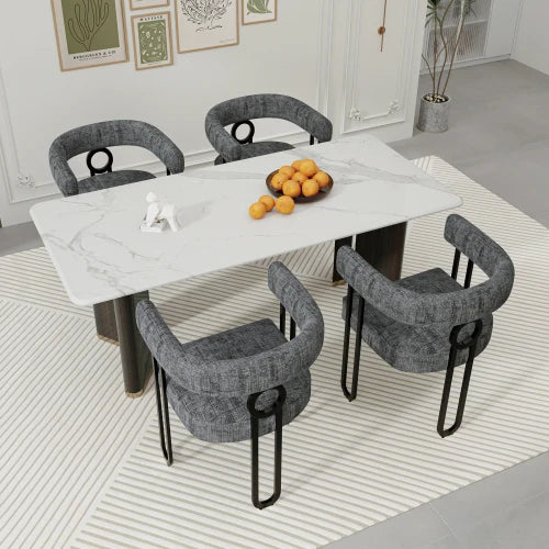 Chaises design en chenille avec dossier arrondi