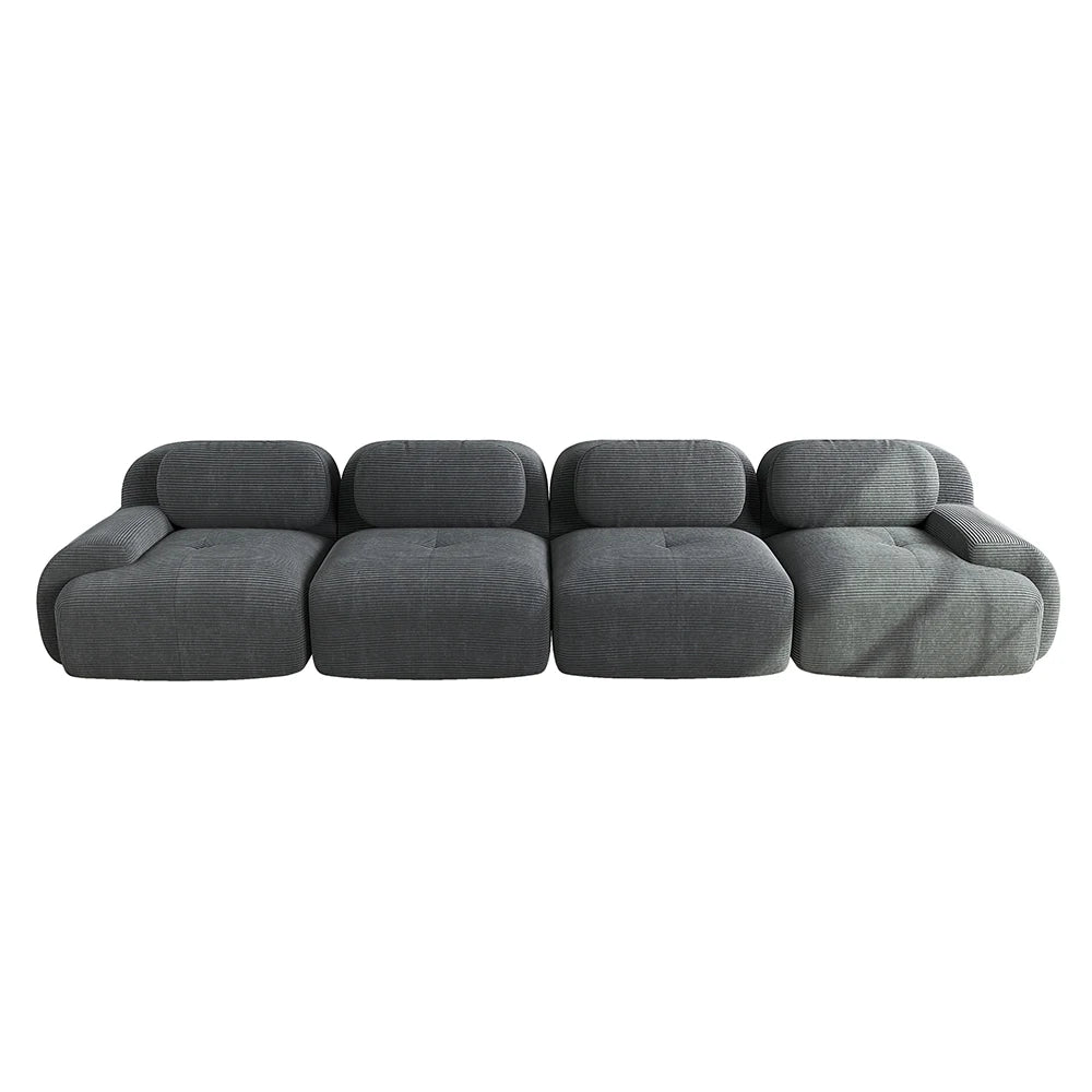 Canapé 4 places modulable en tissu côtelé