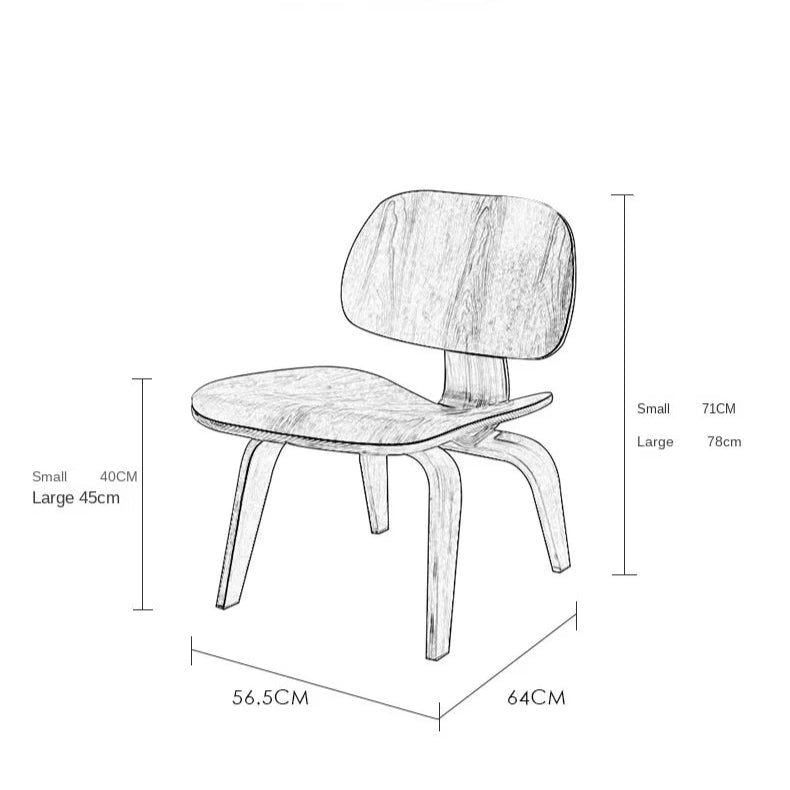 Chaise basse design en bois courbé