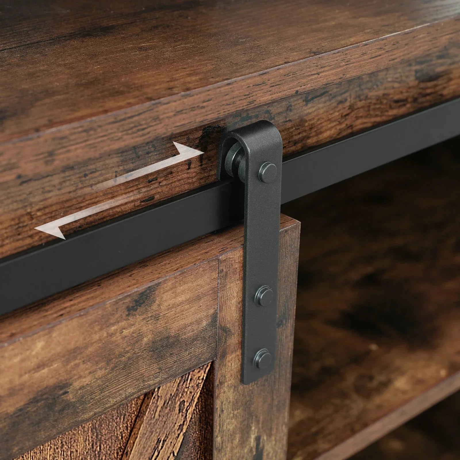 Meuble TV en bois avec portes coulissantes ElleVitals