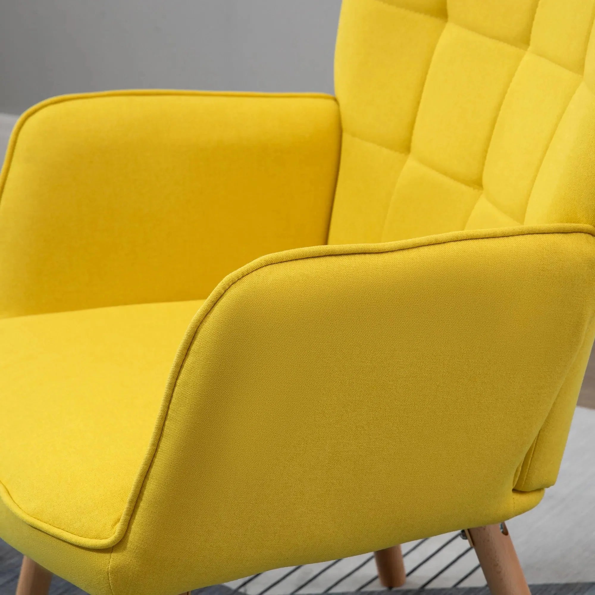 Fauteuil lounge jaune dossier haut ElleVitals