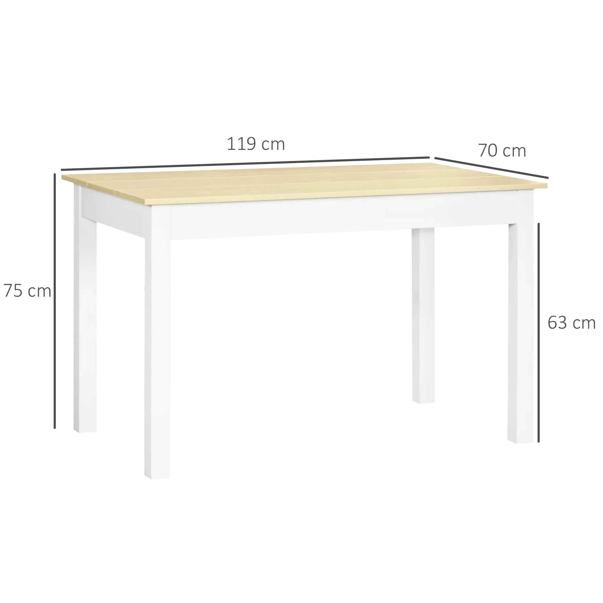 Table contemporaine chêne et blanc ElleVitals