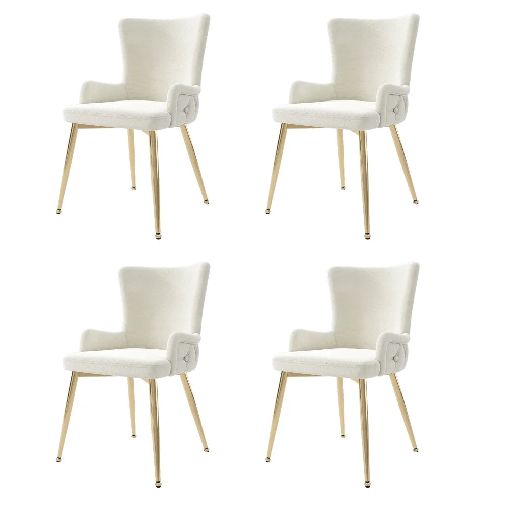 Chaises velours avec pieds métalliques