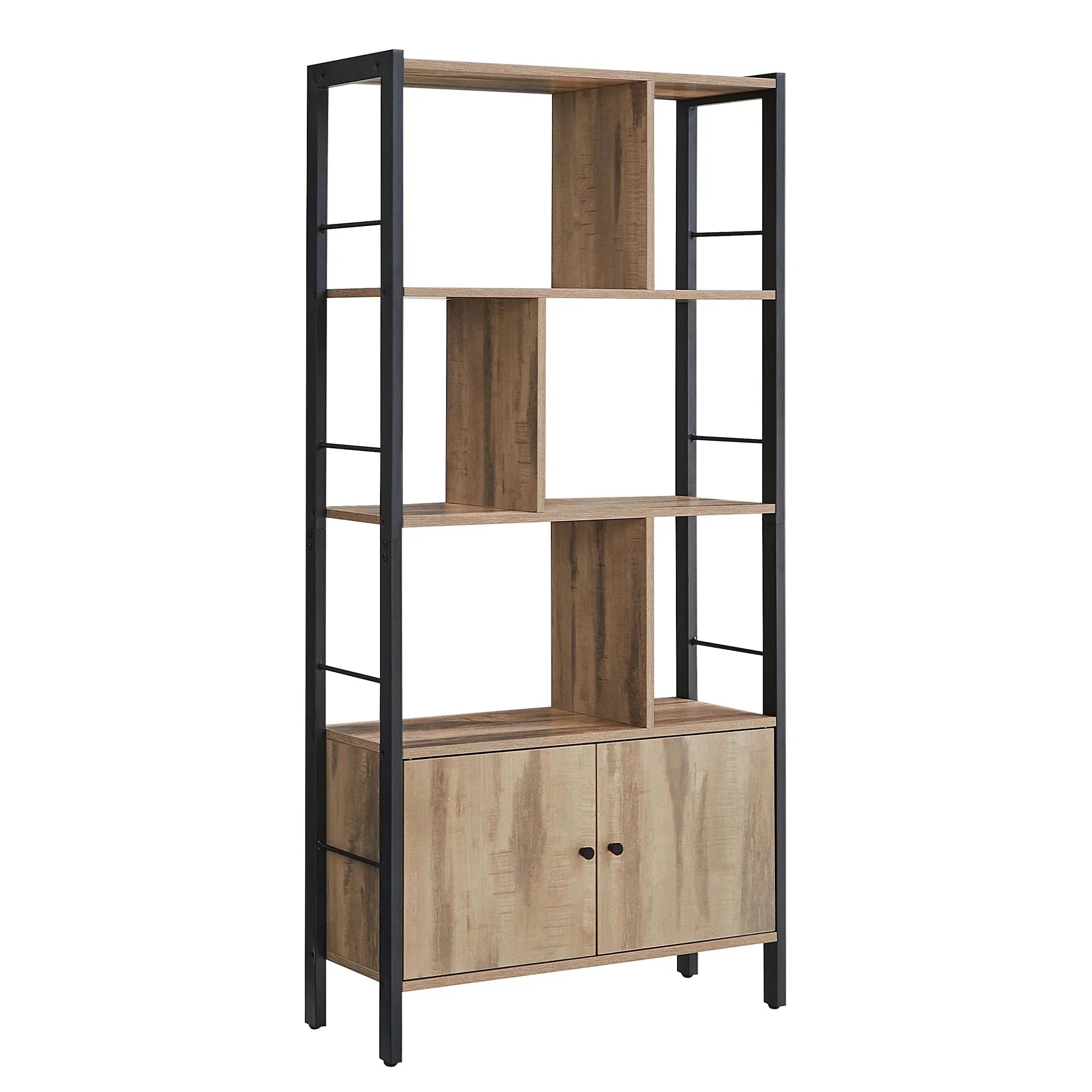 Bibliothèque en bois et métal avec portes ElleVitals