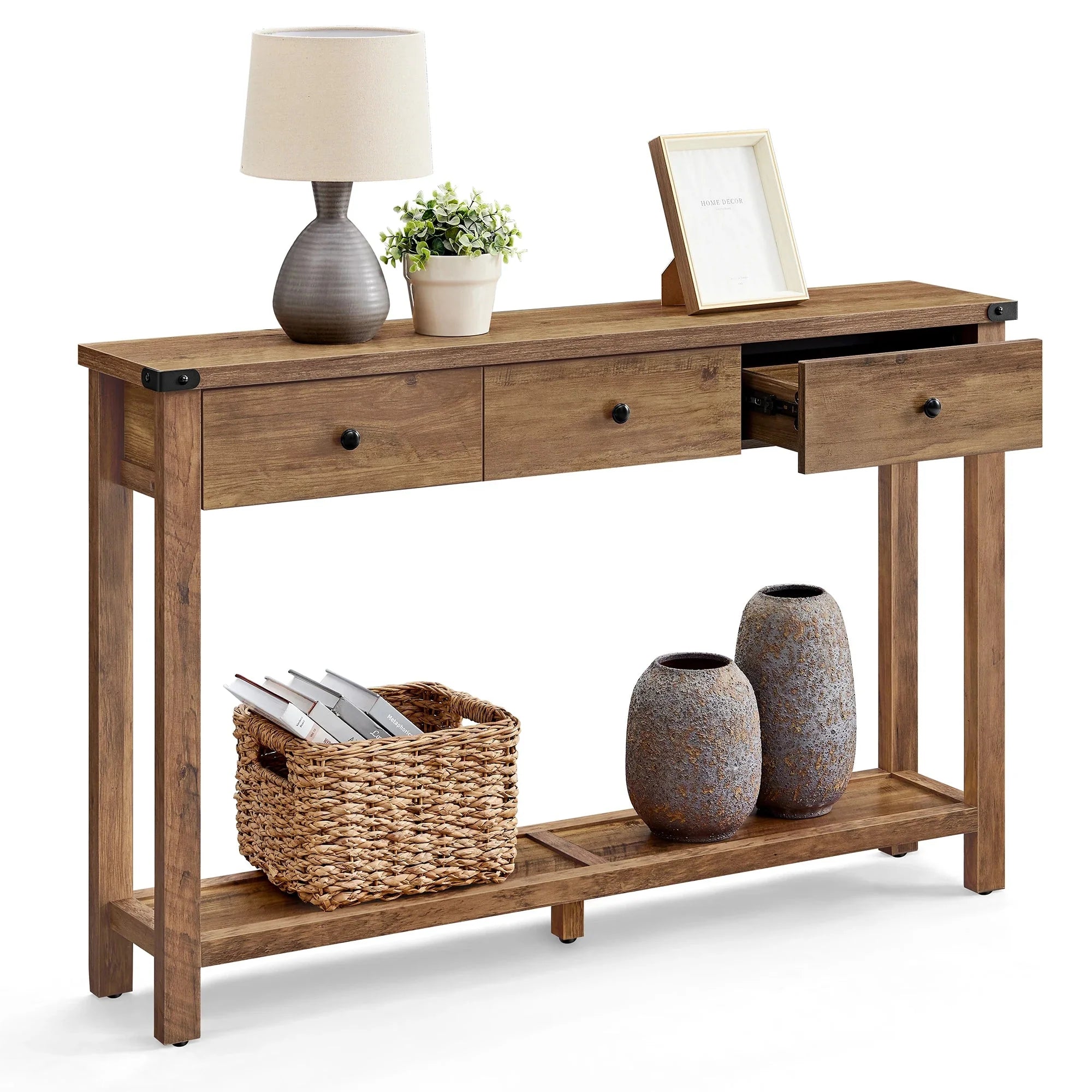Console en bois avec tiroirs élégants ElleVitals