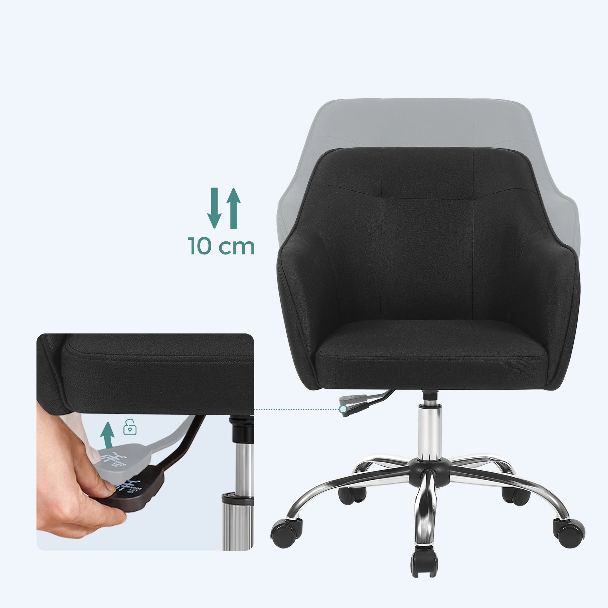 Fauteuil de bureau ergonomique à roulettes