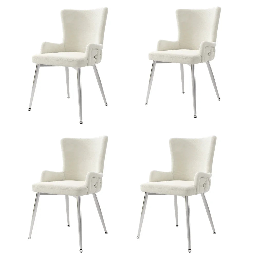 Chaises velours avec pieds métalliques