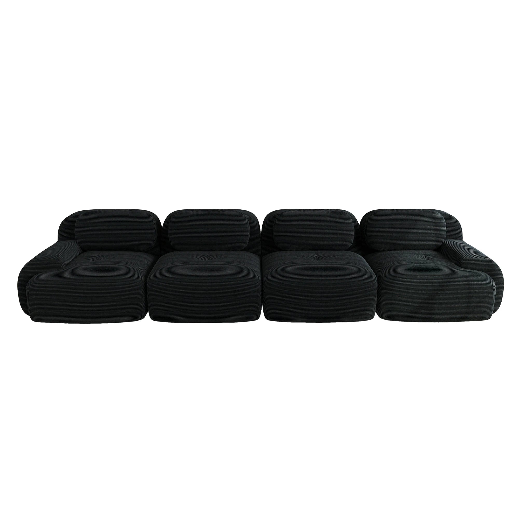 Canapé 4 places modulable en tissu côtelé