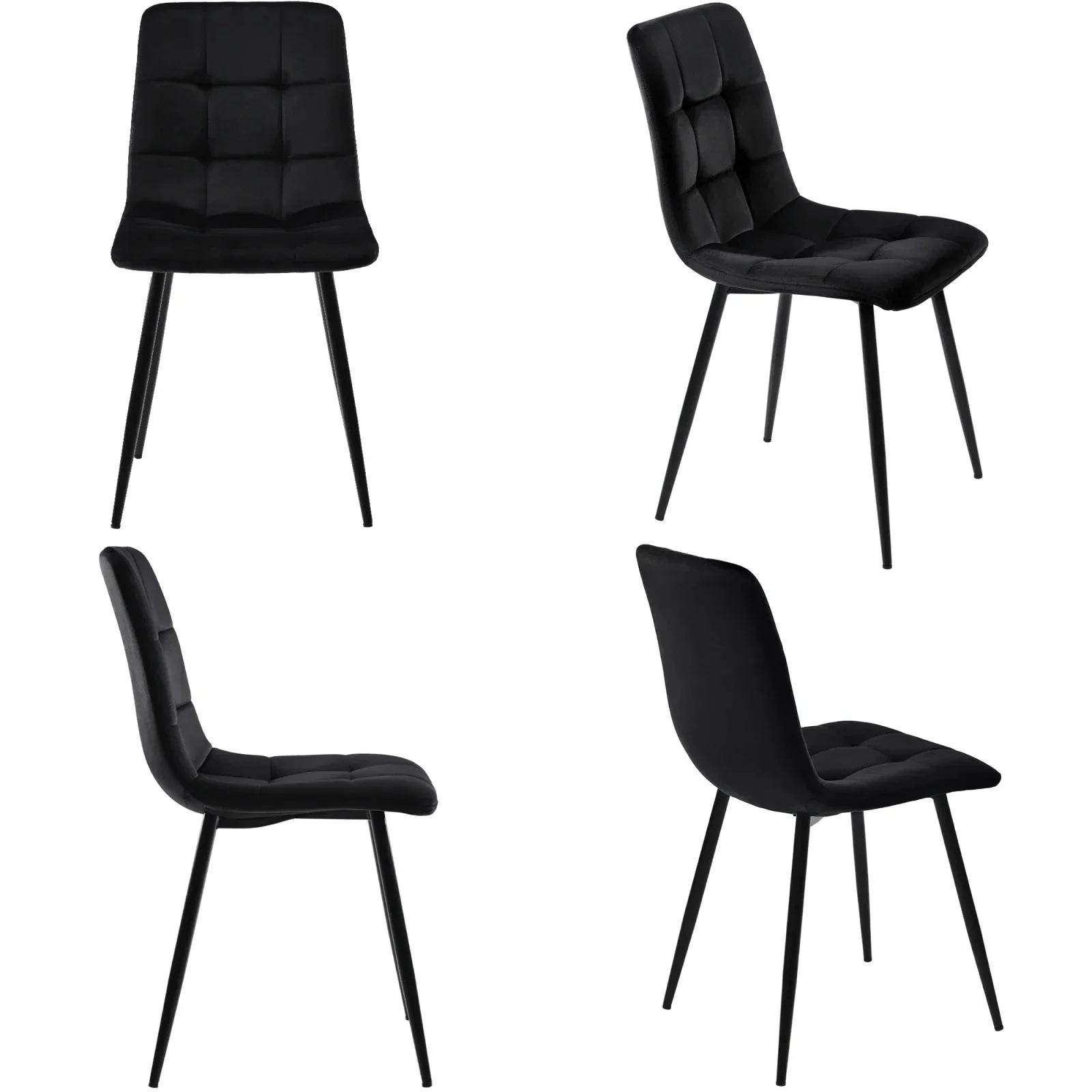 Lot de chaises en velours et métal ElleVitals