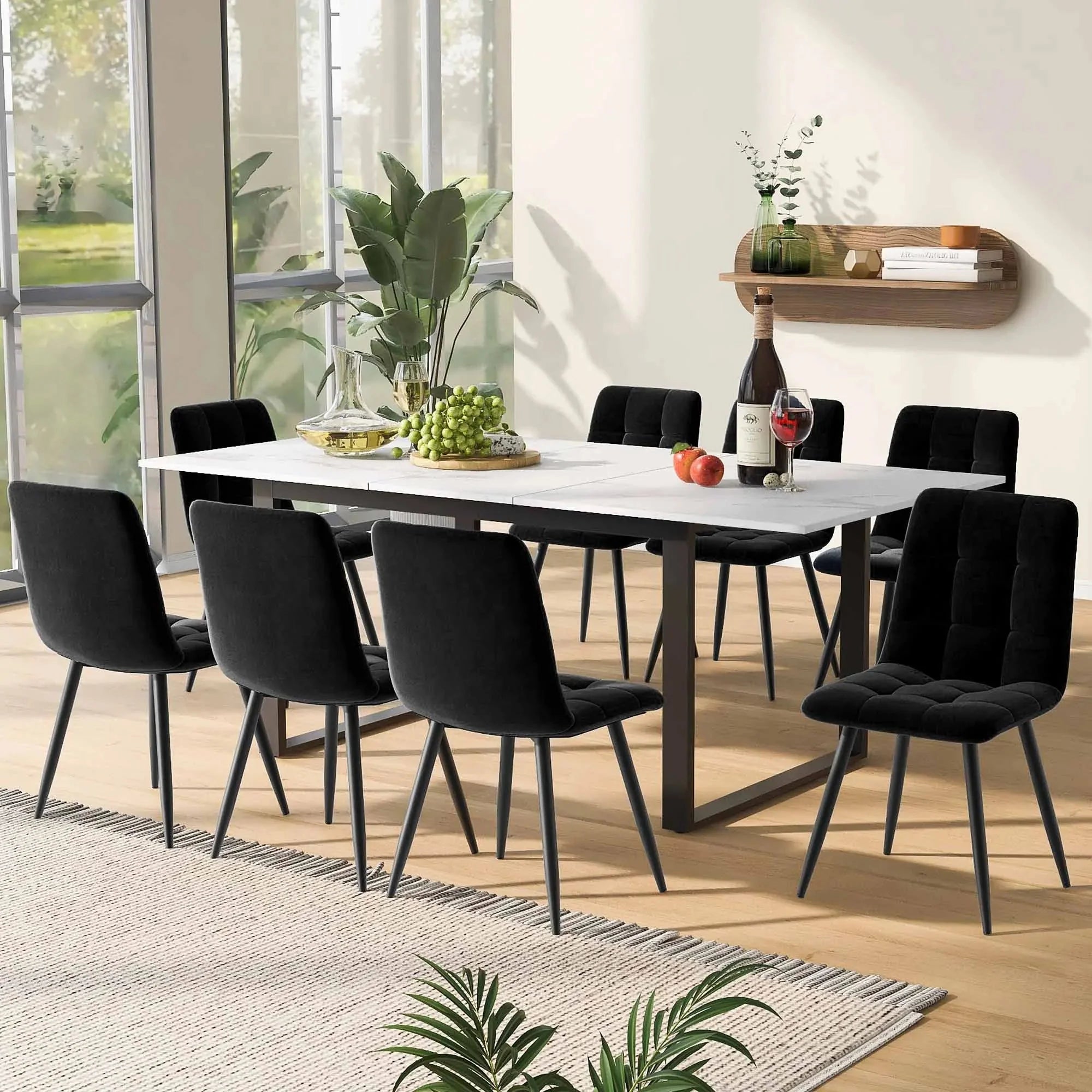 Table extensible effet marbre et métal ElleVitals