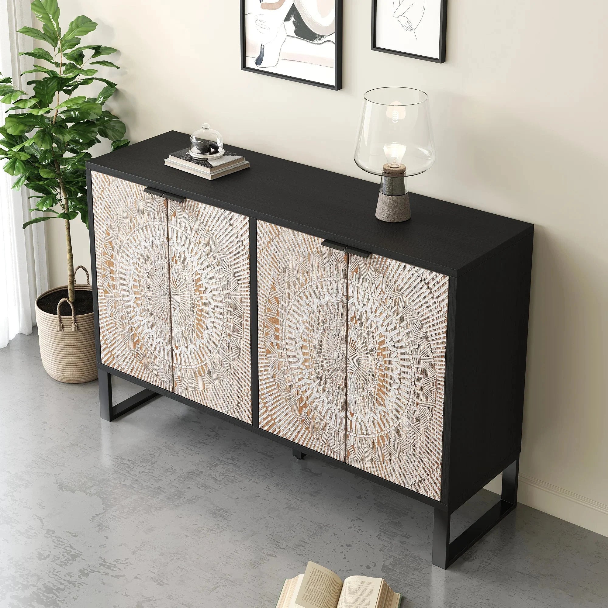 Buffet sculpté avec rangements et pieds réglables ELLE VITALS